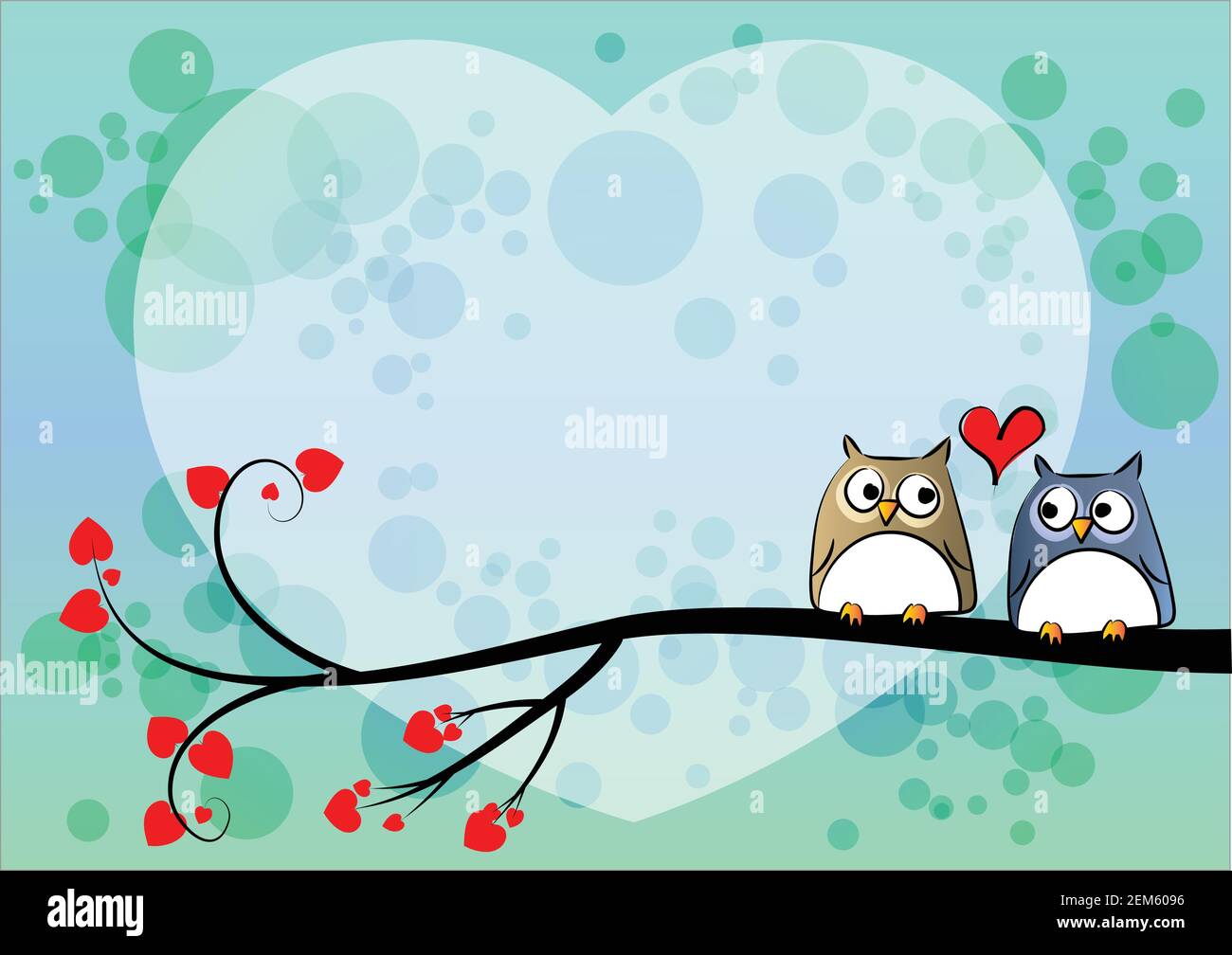 Le Dessin Anime Vectoriel Owls Love Words Image Vectorielle Stock Alamy