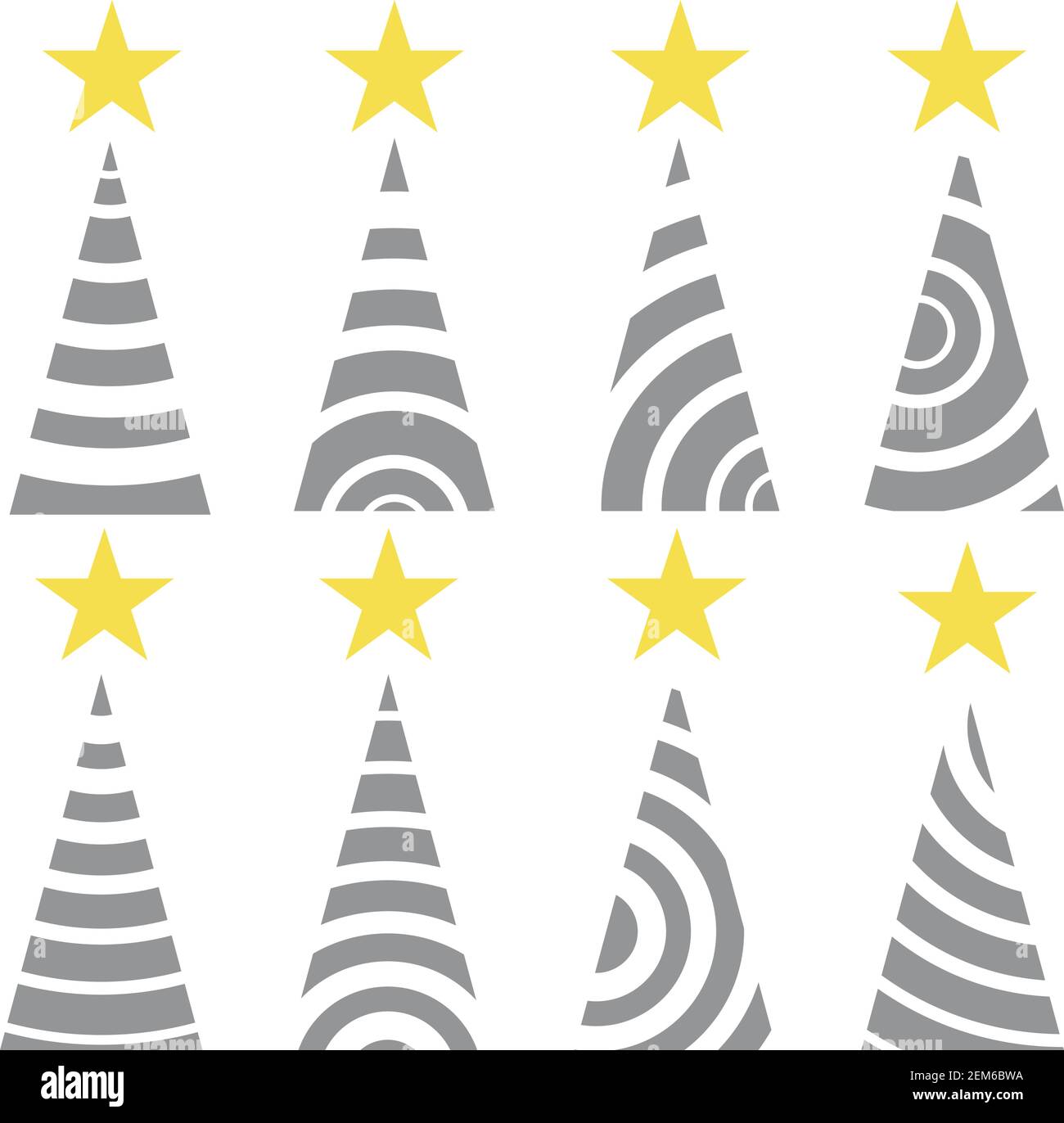 ensemble d'icônes de noël tendance simple. couleurs jaune et gris. ornement illustration à pied-de-biche Illustration de Vecteur