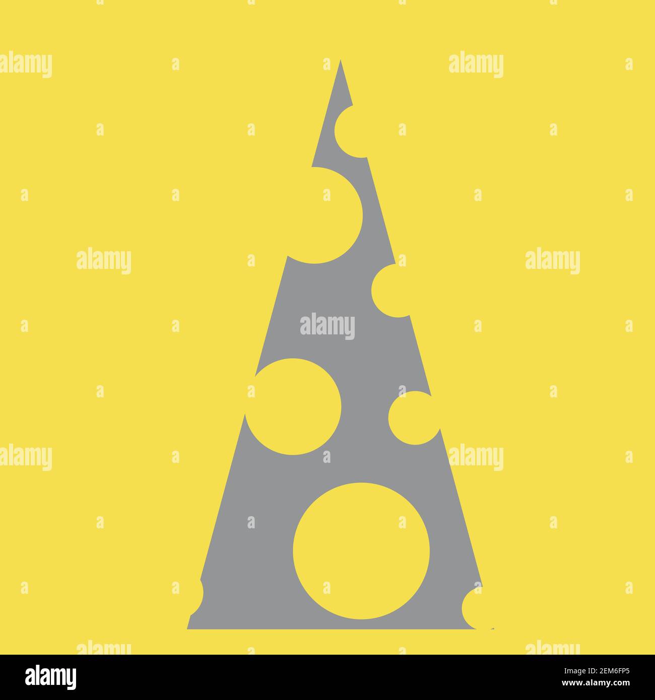 arbre de noël jaune tendance à motif triangle texturé et fromage abstrait Illustration de Vecteur