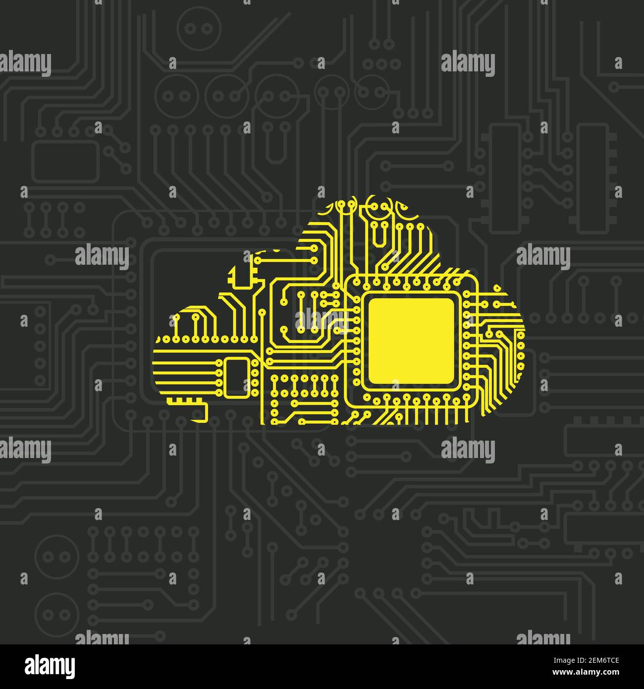 Schéma de sécurité du Cloud numérique Illustration de Vecteur