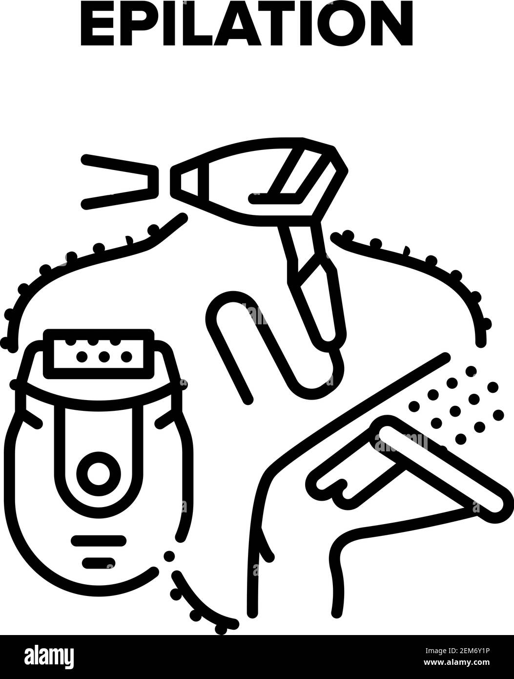 Illustrations du système d'épilation Vector Black Illustration de Vecteur
