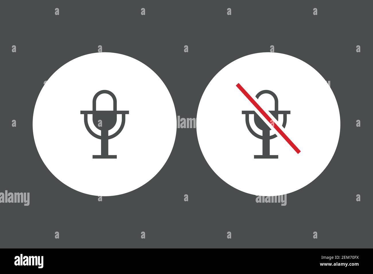 Icône audio du microphone pour les réseaux sociaux et la musique Illustration de Vecteur
