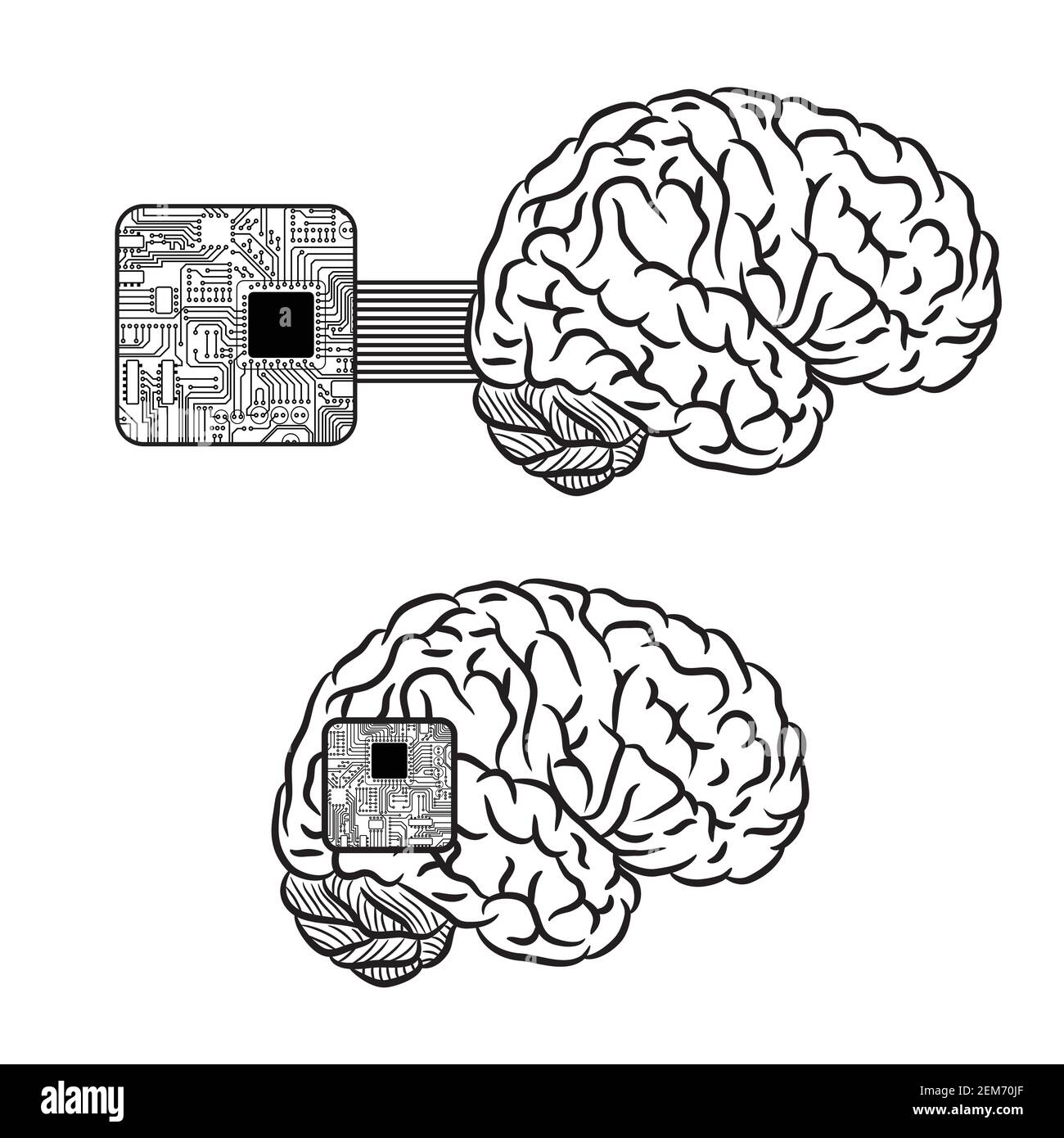 Arrière-plan microscheme du cerveau Illustration de Vecteur