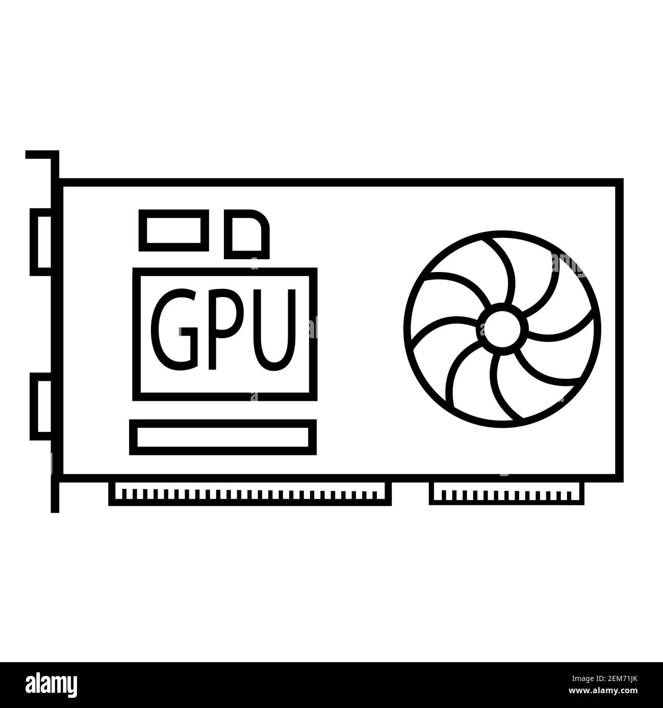 Icône de carte vidéo sur fond blanc. style plat. Icône de carte vidéo pour la conception de votre site Web, le logo, l'application, l'interface utilisateur. Symbole de carte graphique d'ordinateur. GPU Banque D'Images