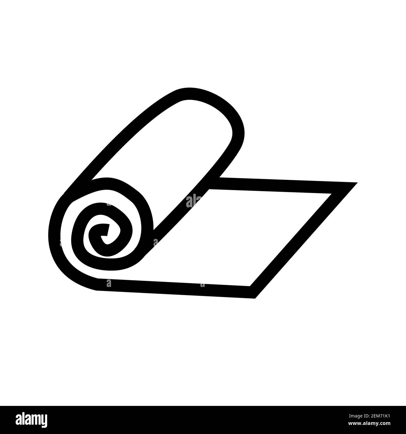 Icône de tapis sur fond blanc. style plat. Rouleau d'icône de camping pour votre conception de site Web, logo, application, IU. Symbole de tapis de sol de yoga. Panneau de tapis de fitness. Banque D'Images