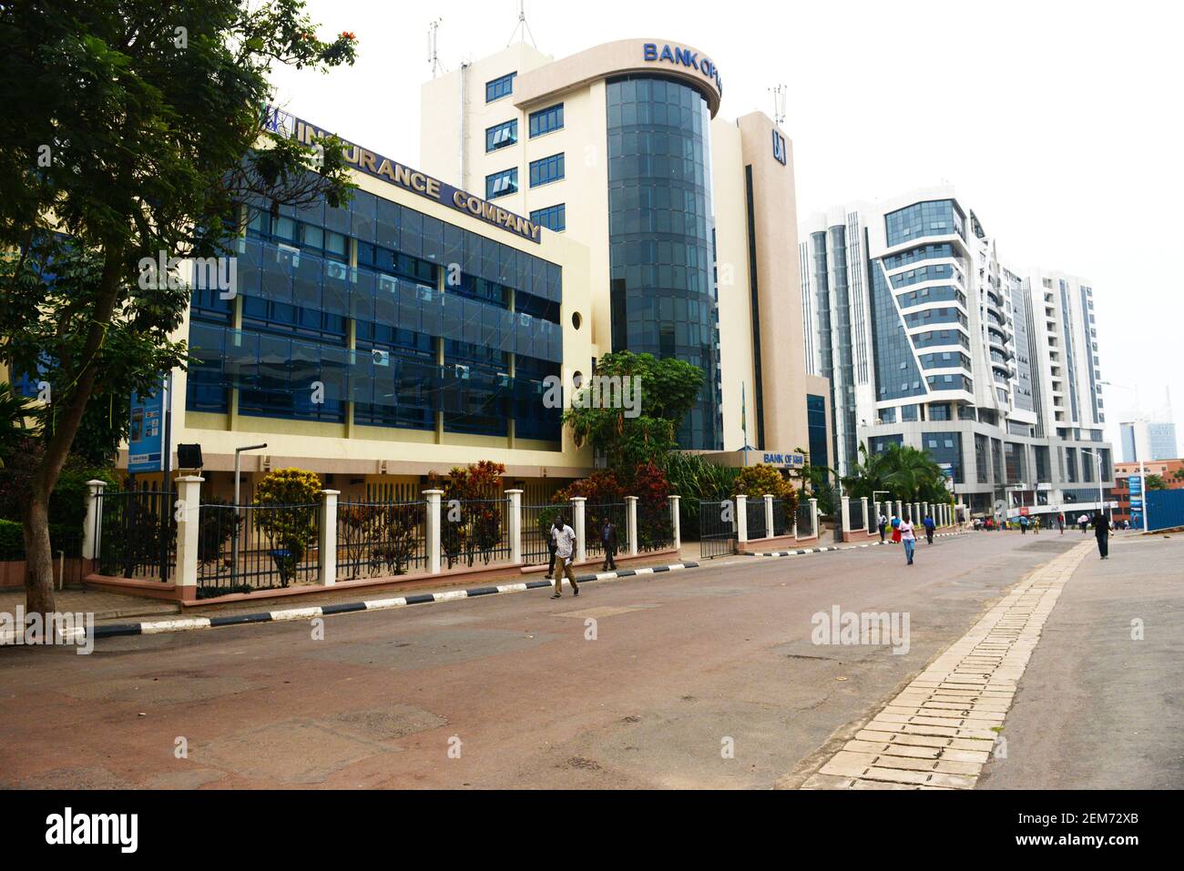 Bâtiment du siège de la Banque de Kigali dans le centre-ville de Kigali. Banque D'Images