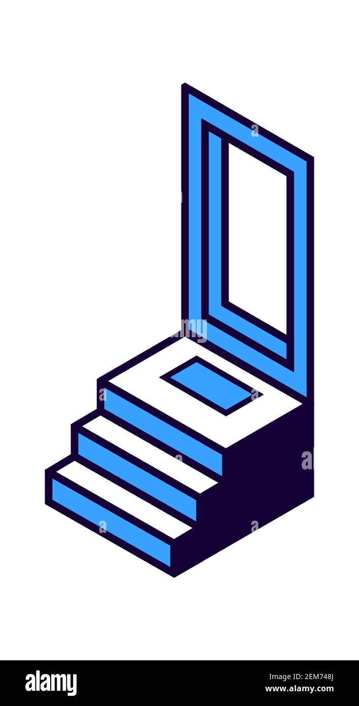 Porte avant et porche, entrée des maisons illustration vectorielle isolée isométrique Illustration de Vecteur