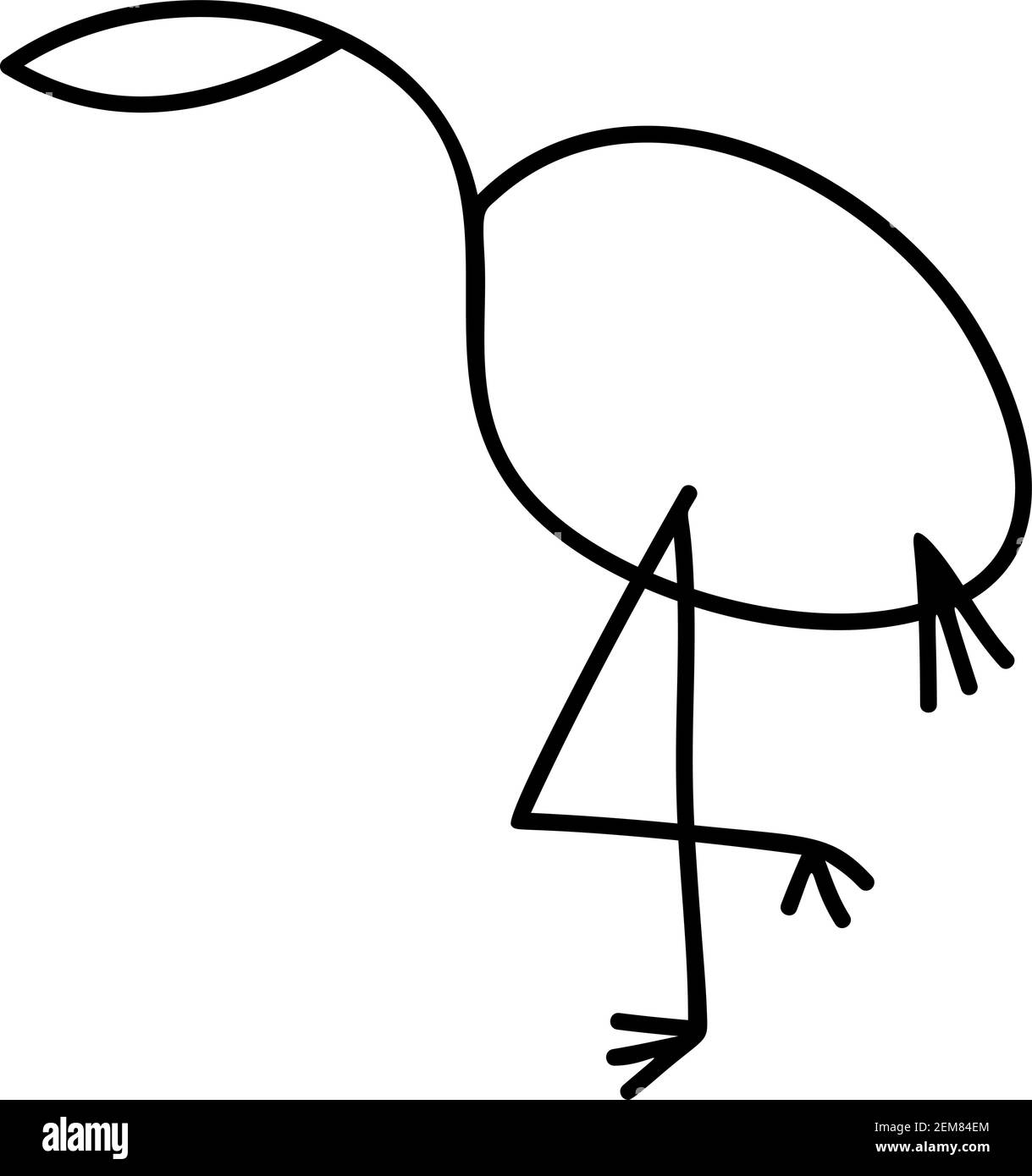 Image vectorielle monoline flamants d'oiseau debout sur une jambe. Logo stylisé pour motif, icône de bannière, affiche Illustration de Vecteur