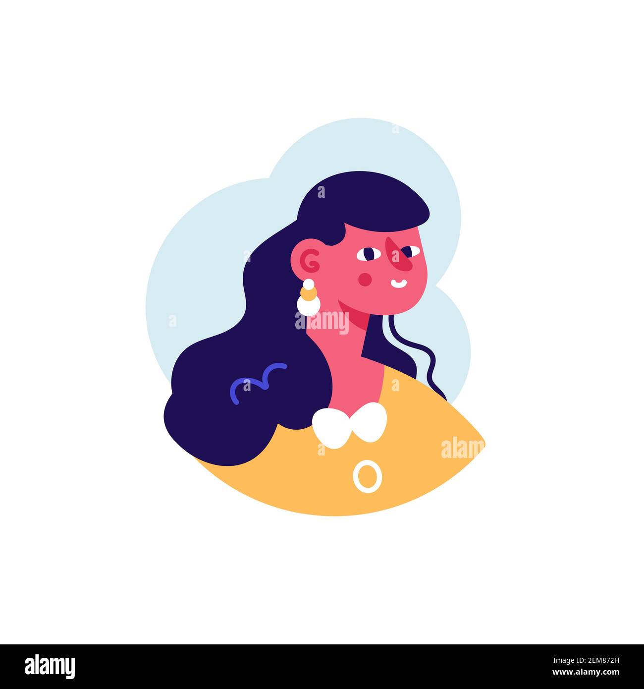 Femme brunette avatar profil de personne icône utilisateur vecteur Illustration de Vecteur