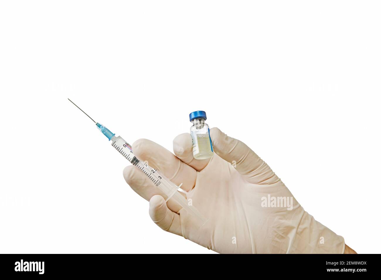 mains du médecin et ampoule isolée sur fond blanc Banque D'Images