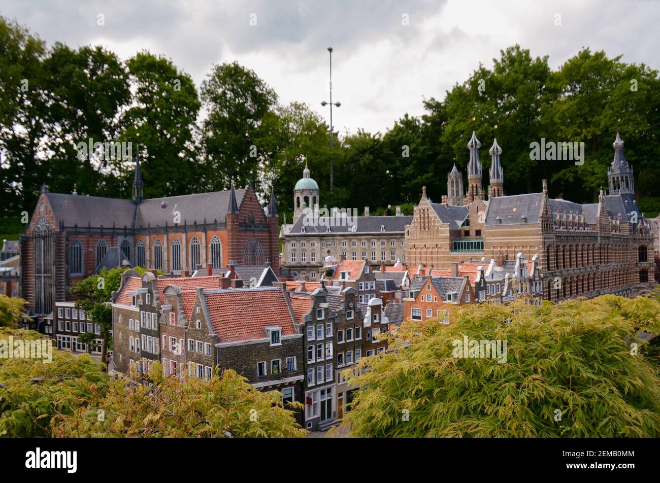 Des bâtiments miniatures ou un modèle à l'échelle 1:25 d'un célèbre point de repère des pays-Bas. Banque D'Images