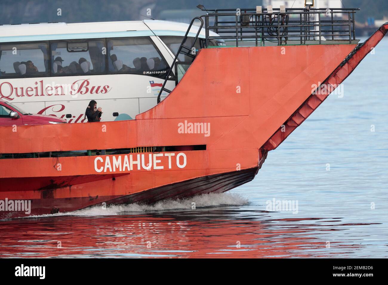 « Camahueto », un traversier pour véhicules de l’île Chiloe, île Chiloe, Chili 17 février 2020 Banque D'Images