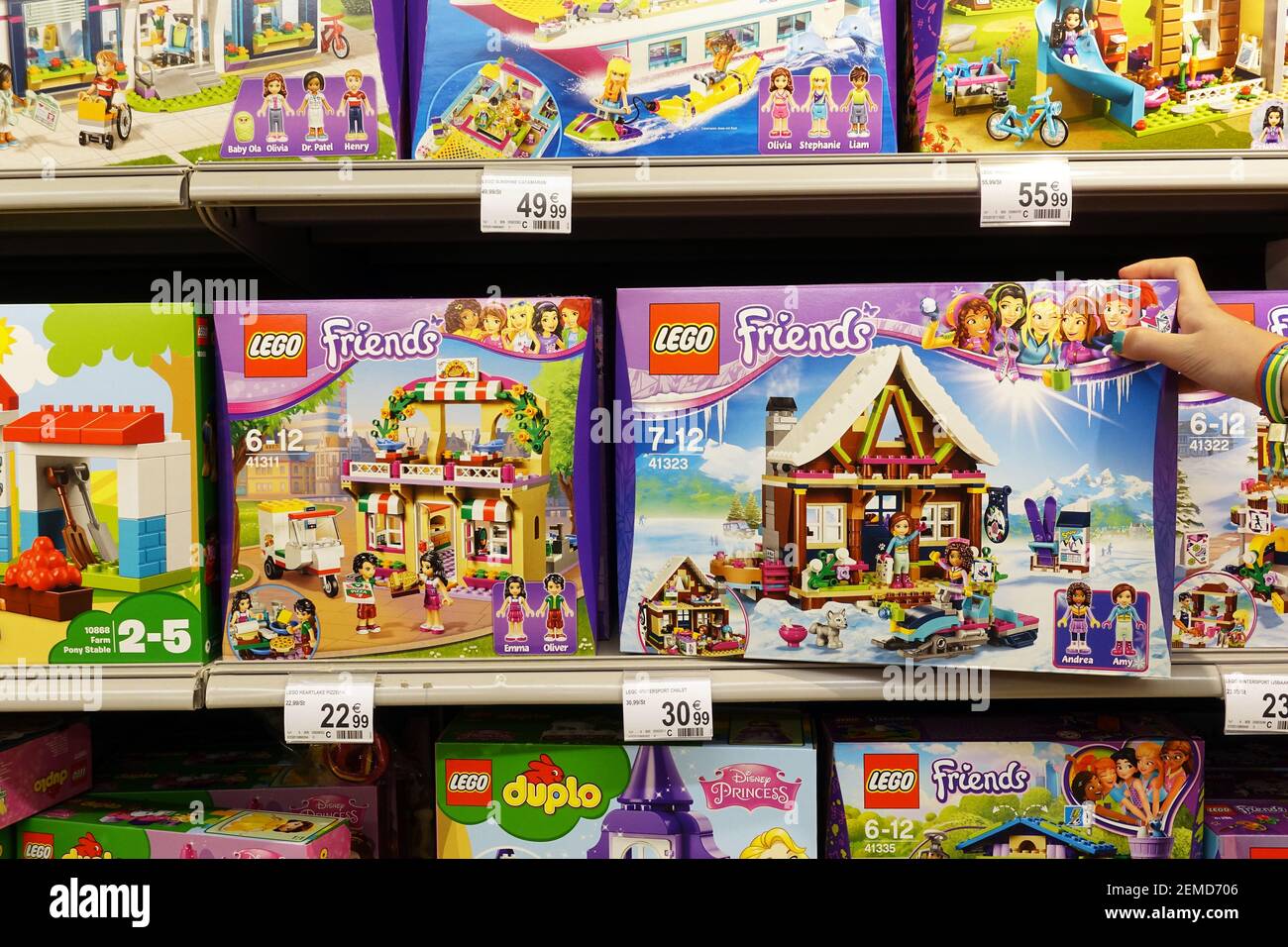Jouets LEGO Friends dans une boutique Banque D'Images