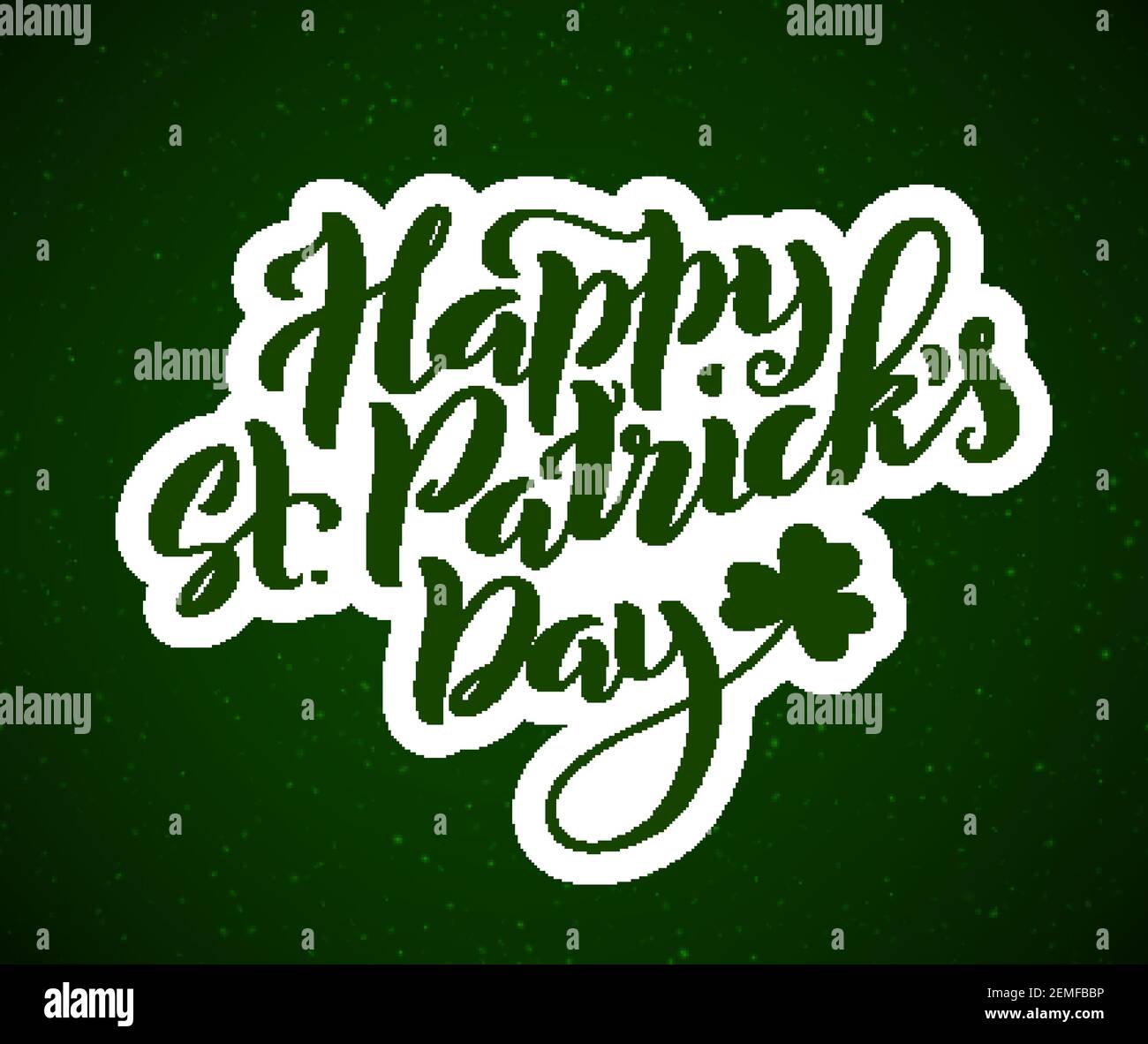 Carte de Saint Patrick. Modèle d'affiche avec lettrage manuscrit. Illustration vectorielle. Illustration de Vecteur