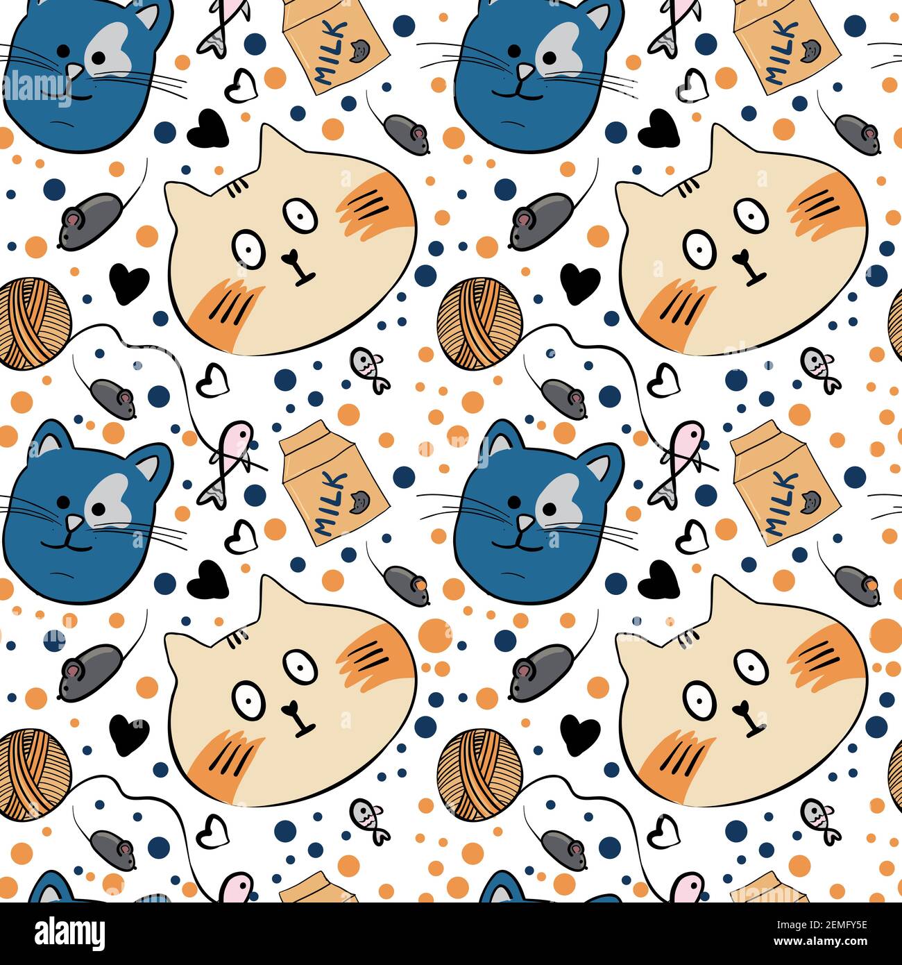 motif vectoriel sans couture amusant pour chat Illustration de Vecteur