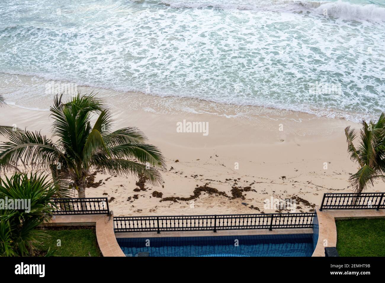 Vue depuis la suite du Grand Residences Riviera Cancun Banque D'Images