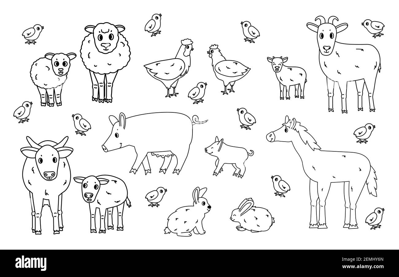 Ensemble D Animaux De Dessin Anime Vecteur Noir A La Ferme Mouton Belier Vache Taureau Veau Poulet Coq Chevre Mere Et Enfant Porc Petit Et Grand Image Vectorielle Stock Alamy Ensemble D Animaux De Dessin Anime Vecteur Noir A La Ferme Mouton Belier Vache Taureau Veau Poulet Coq Chevre Mere Et Enfant Porc Petit Et Grand Image Vectorielle Stock Alamy
