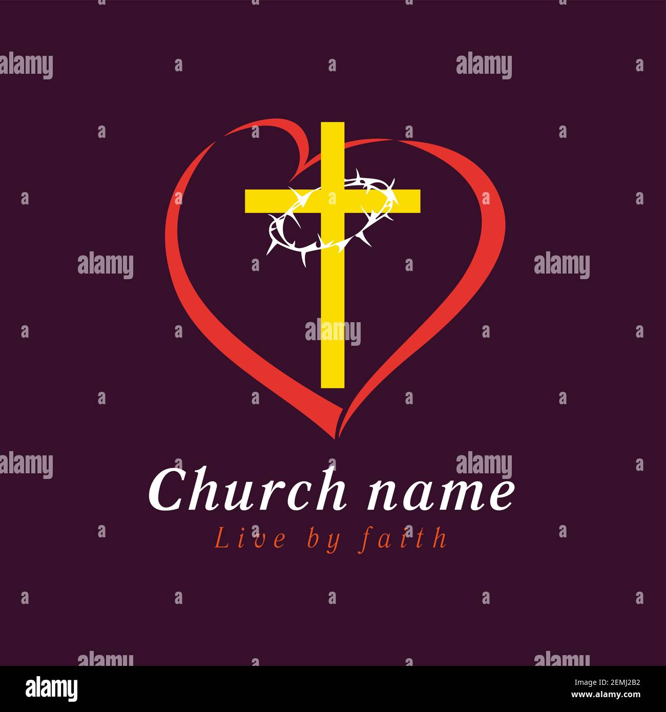 Dieu est l'emblème d'inscription d'amour. Bible vecteur lettrage John 4:8 'Dieu est amour' typographique et croix en forme de coeur sur les poutres Illustration de Vecteur