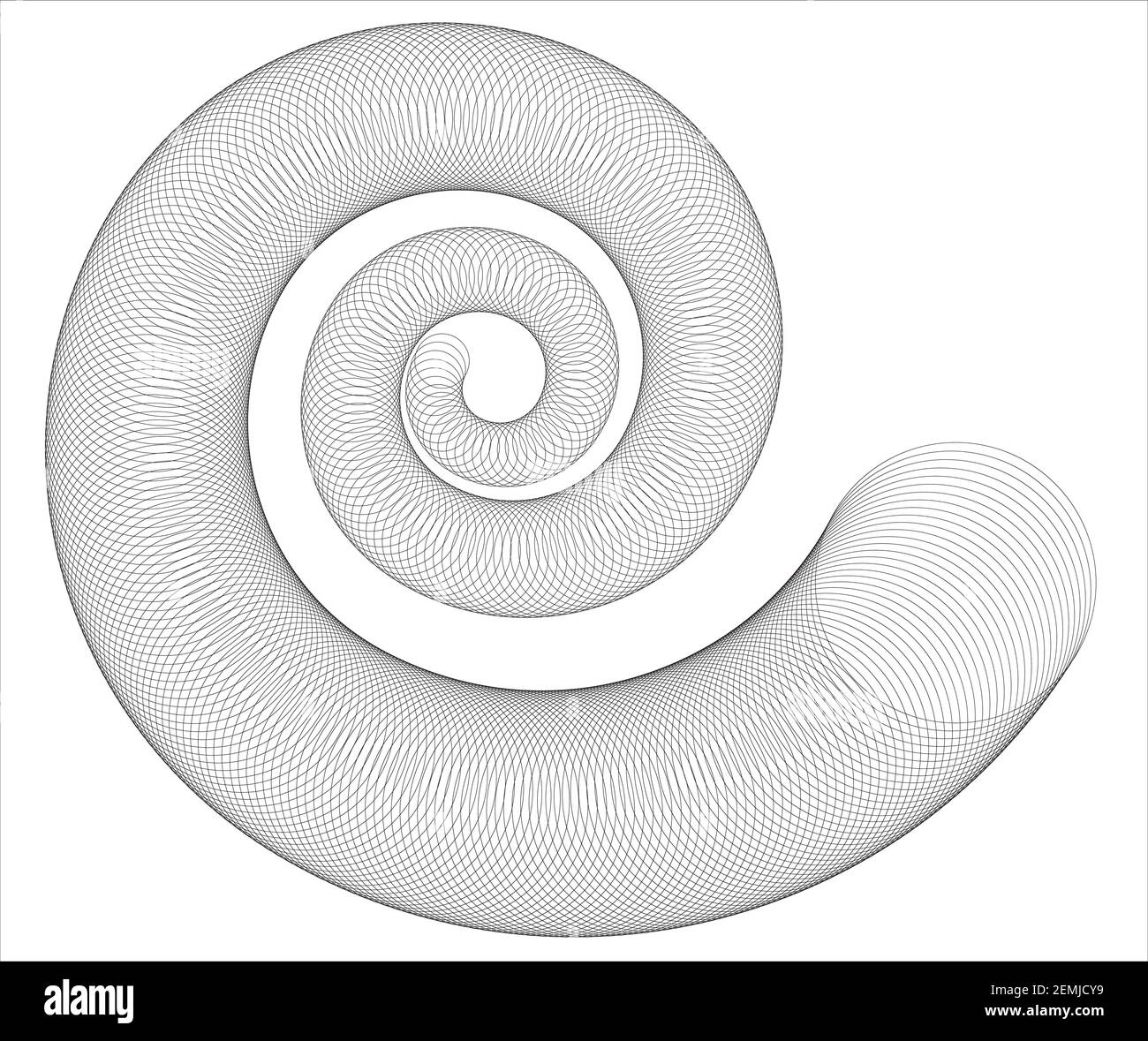 Lignes en spirale en forme de cercle de l'illustration du vecteur de ressort 3d, de l'élément de conception, de la forme géométrique abstraite de l'hélice Illustration de Vecteur