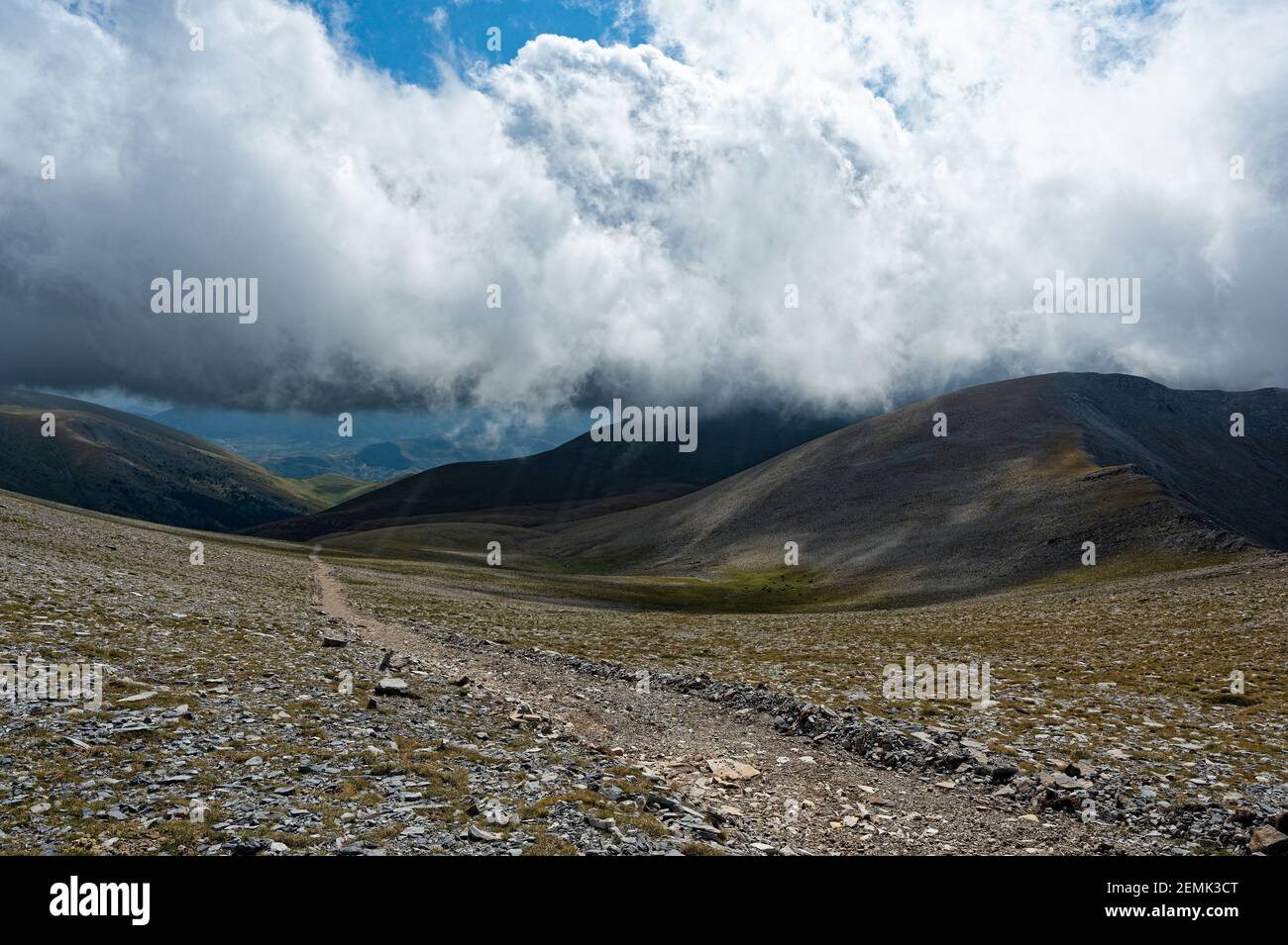 Cloudscape à Mont Olympe, la plus haute montagne de la Grèce et de l'accueil des dieux grecs Banque D'Images