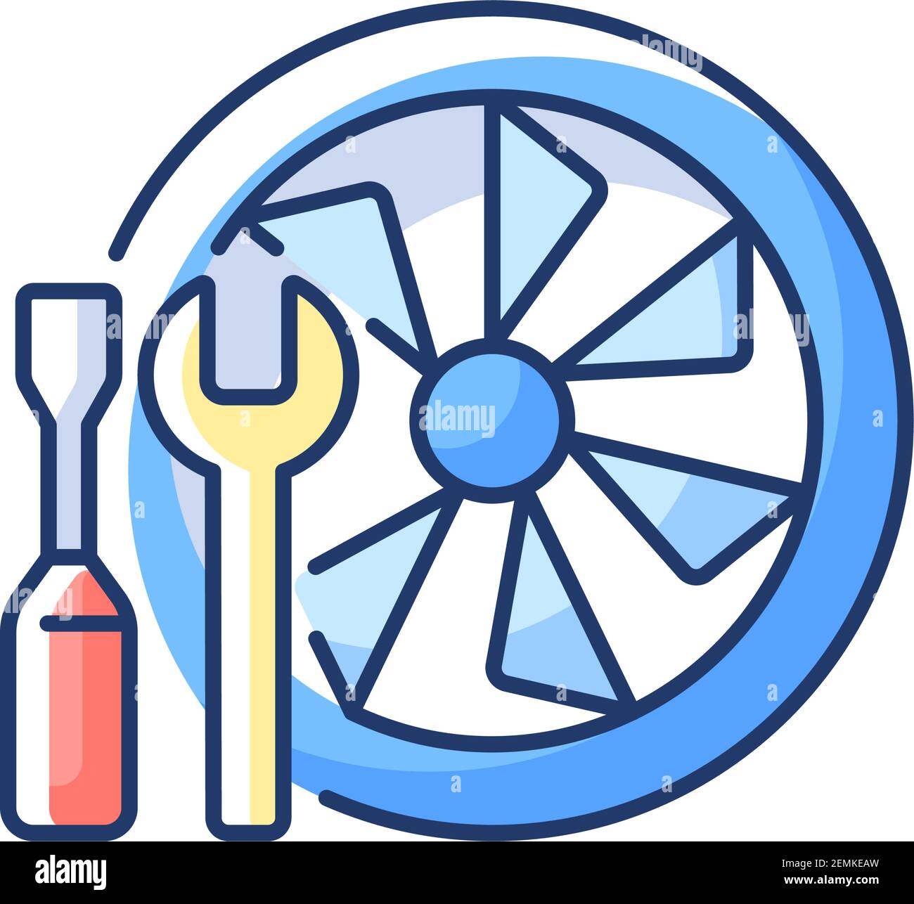 Icône de couleur RVB pour la maintenance de l'avion Illustration de Vecteur