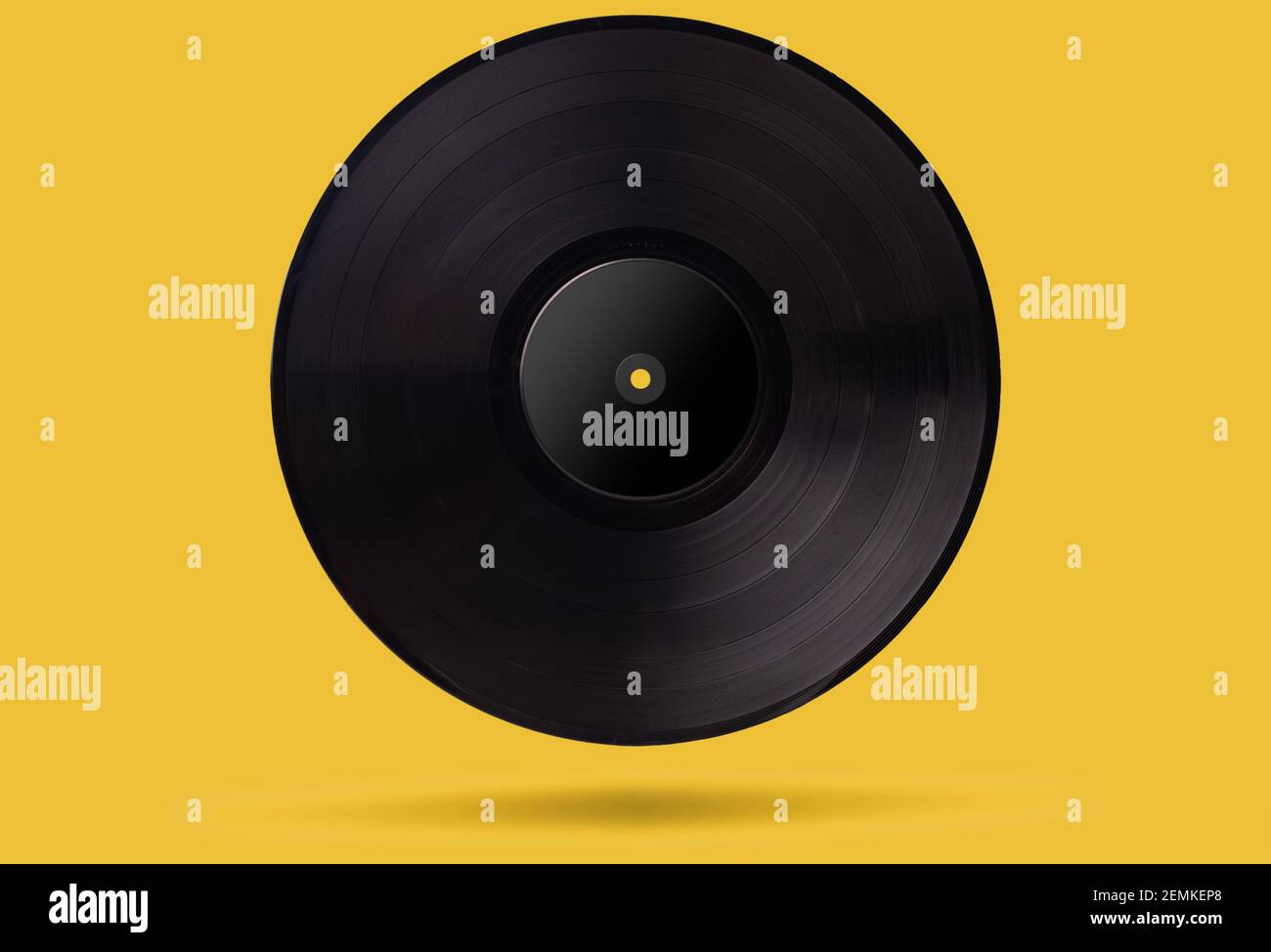 Disque d'album LP Black Vinyl Record - disque long Play isolé. Banque D'Images