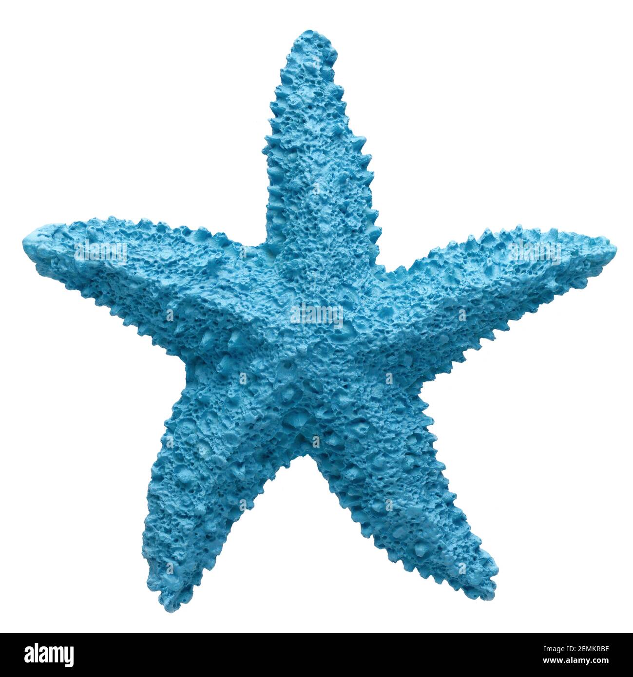 Souvenir d'étoiles de mer bleues, décoration artisanale, isolé sur fond blanc Banque D'Images