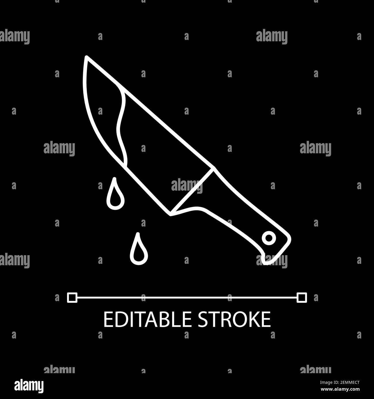 Thriller film blanc icône linéaire pour thème sombre Illustration de Vecteur