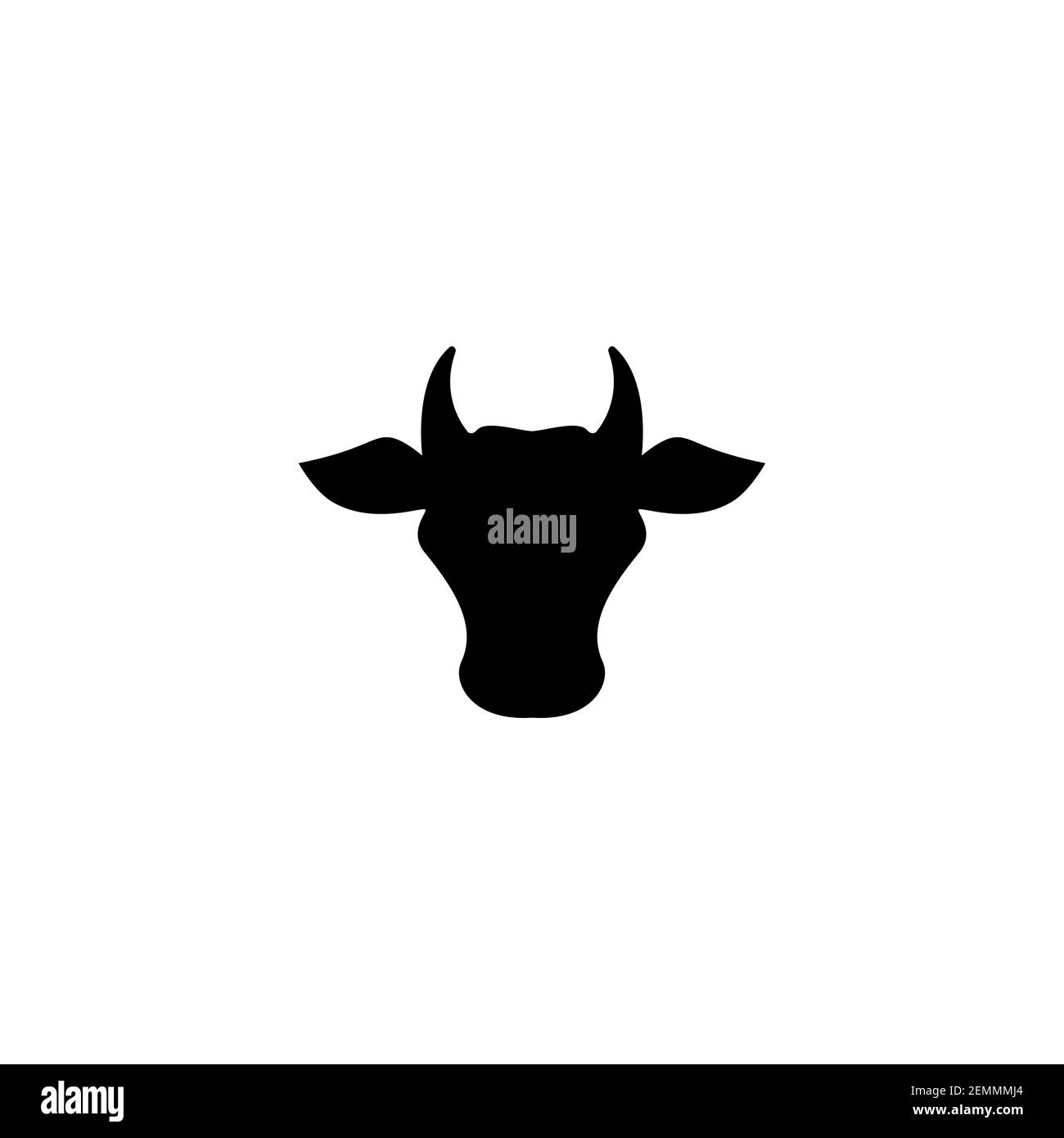 Icône tête de vache. Animal de ferme. Symbole bœuf, lait, lactose. Illustration vectorielle isolée sur blanc Illustration de Vecteur