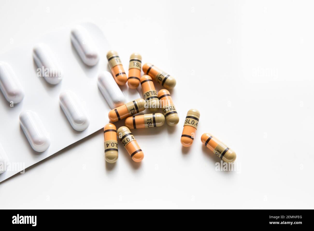 Comprimés d'hydrochlorure de Tamsulsin Banque D'Images