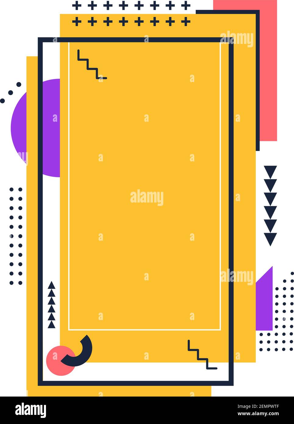 Orange place avec cadre pour l'histoire dans les médias sociaux Illustration de Vecteur