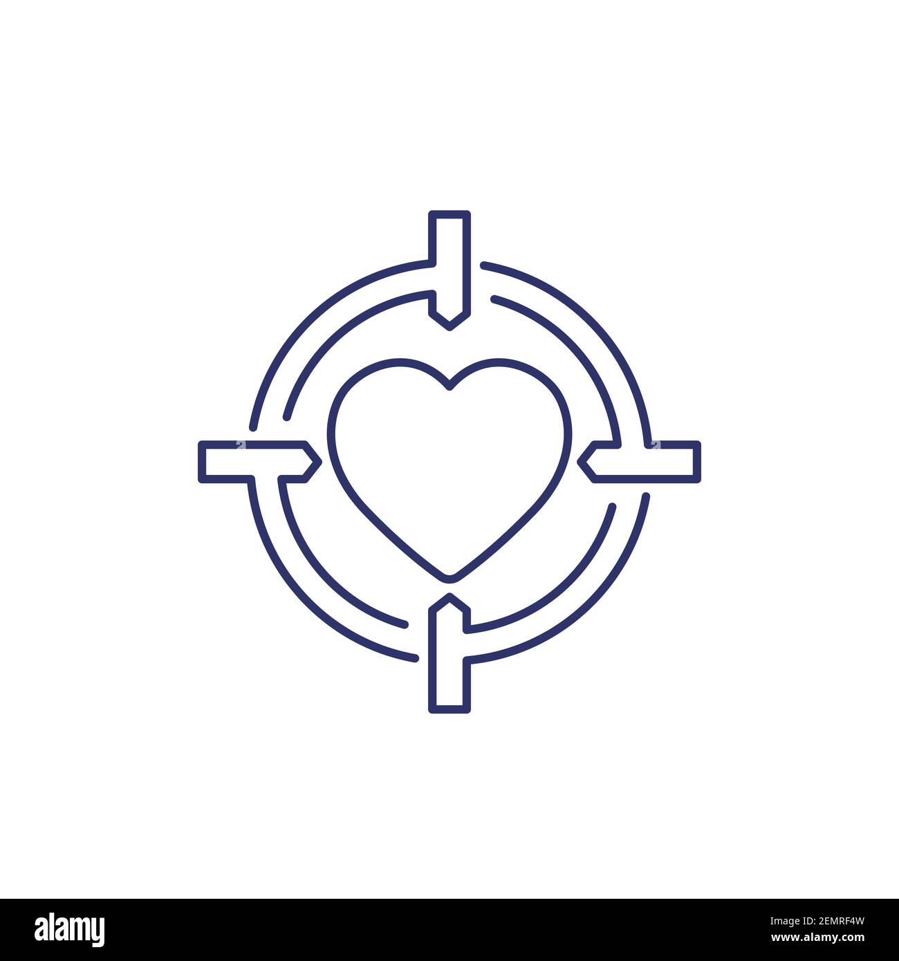 icône de ligne d'application de datation, vecteur de recherche d'amour Illustration de Vecteur