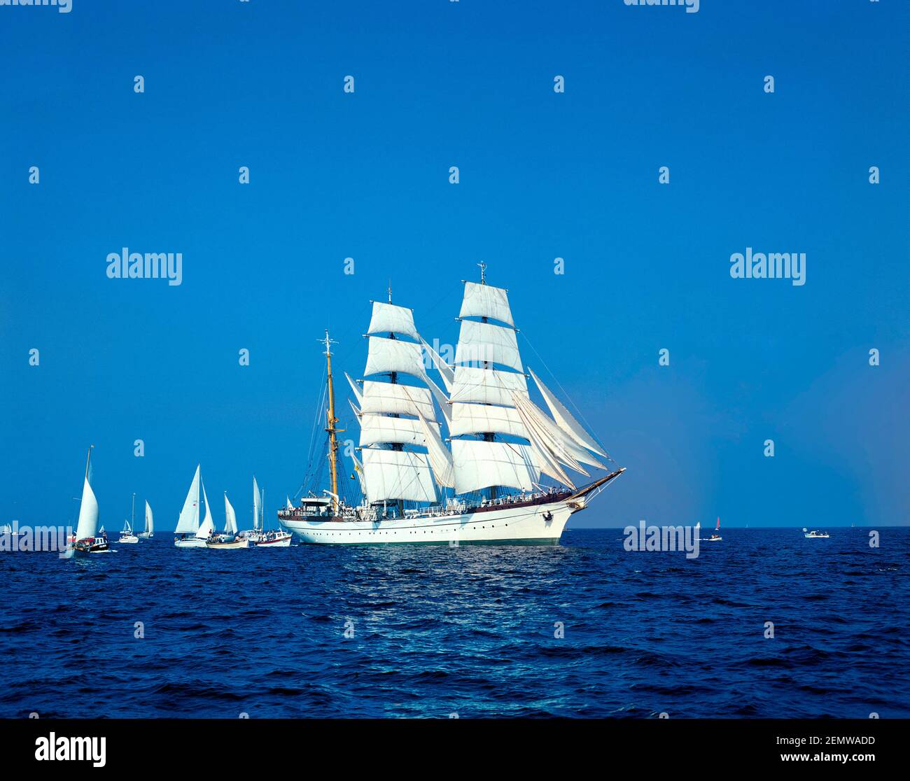 Bateau à voile historique. Barque. Fock Gorch. Construit en 1958. Allemagne. Banque D'Images