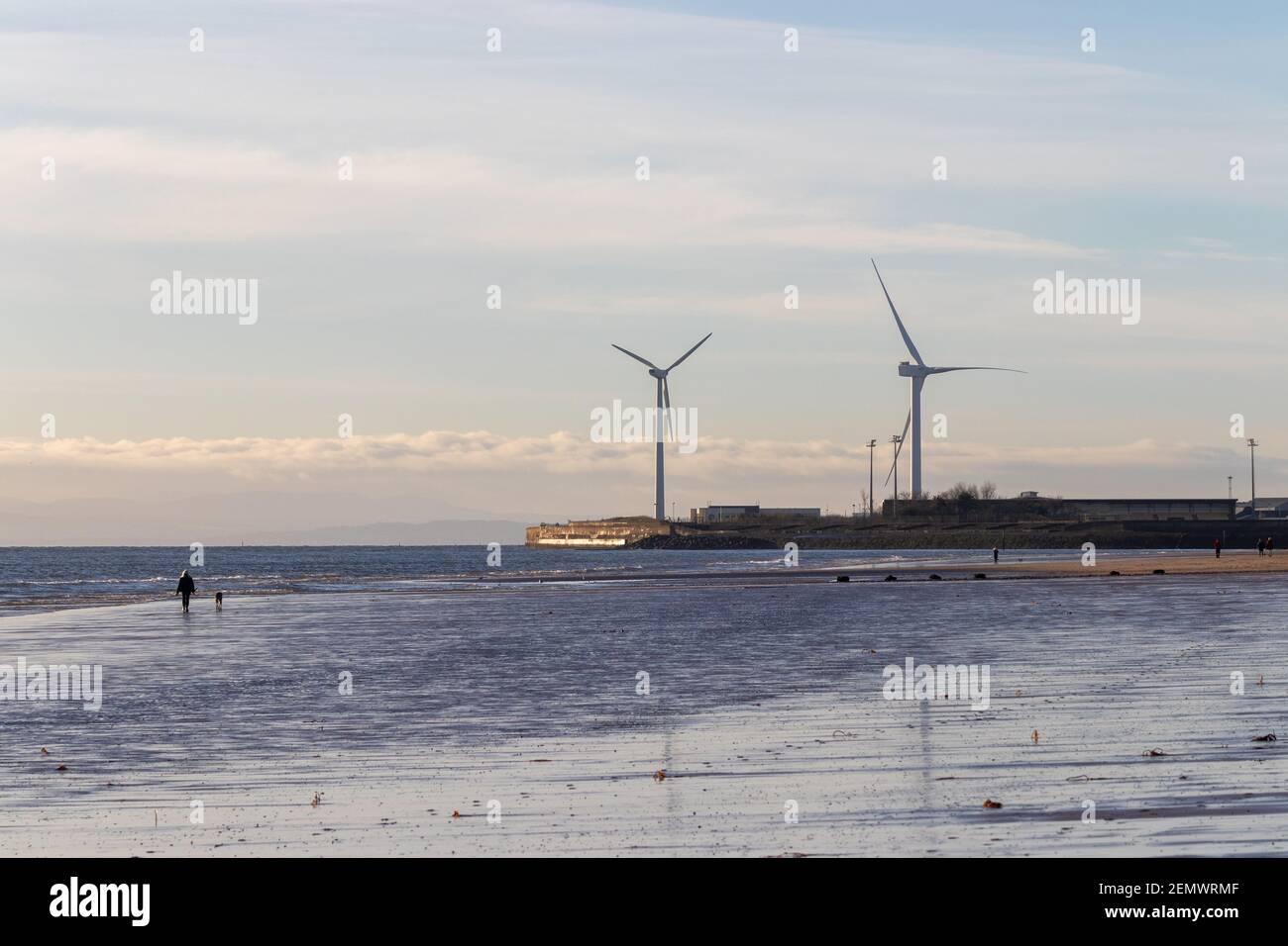 Plage de Leven le long du chemin côtier de Fife, Fife, Écosse. Banque D'Images