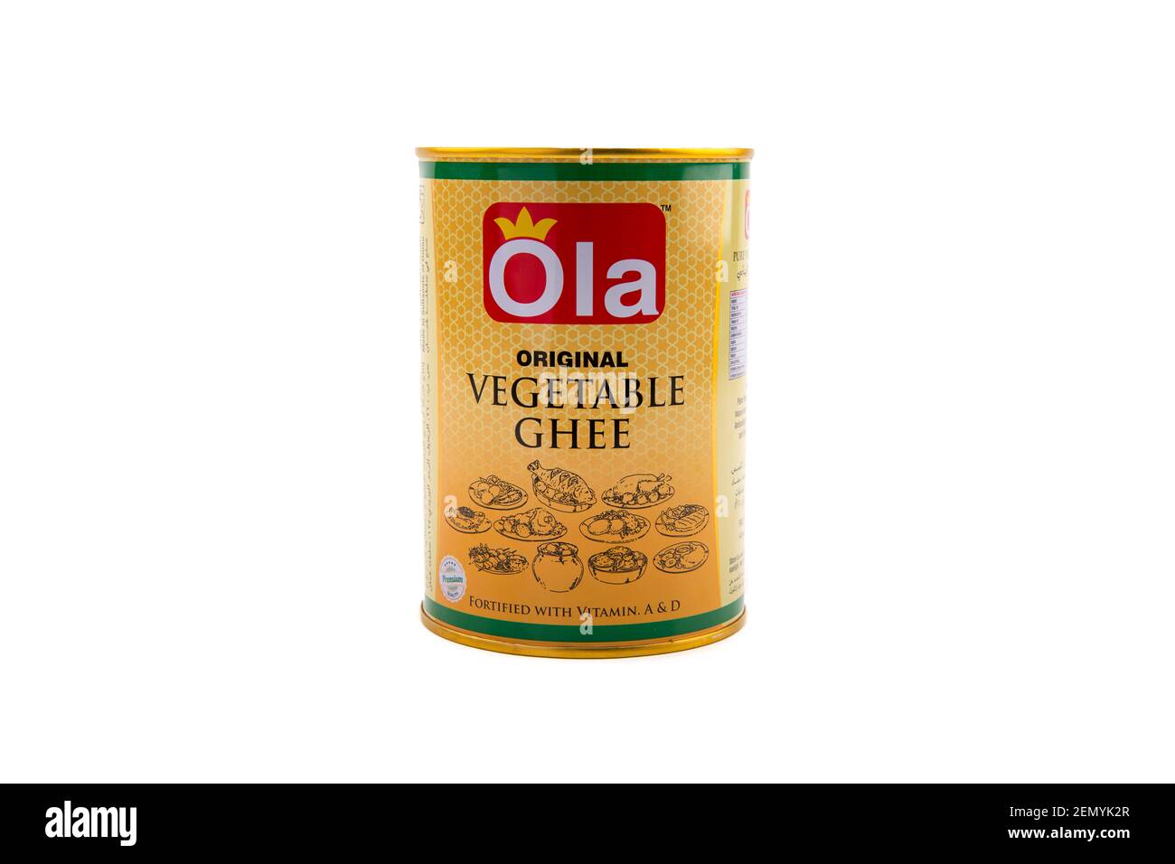 Ola Vegetable Original ghee sur fond blanc Banque D'Images