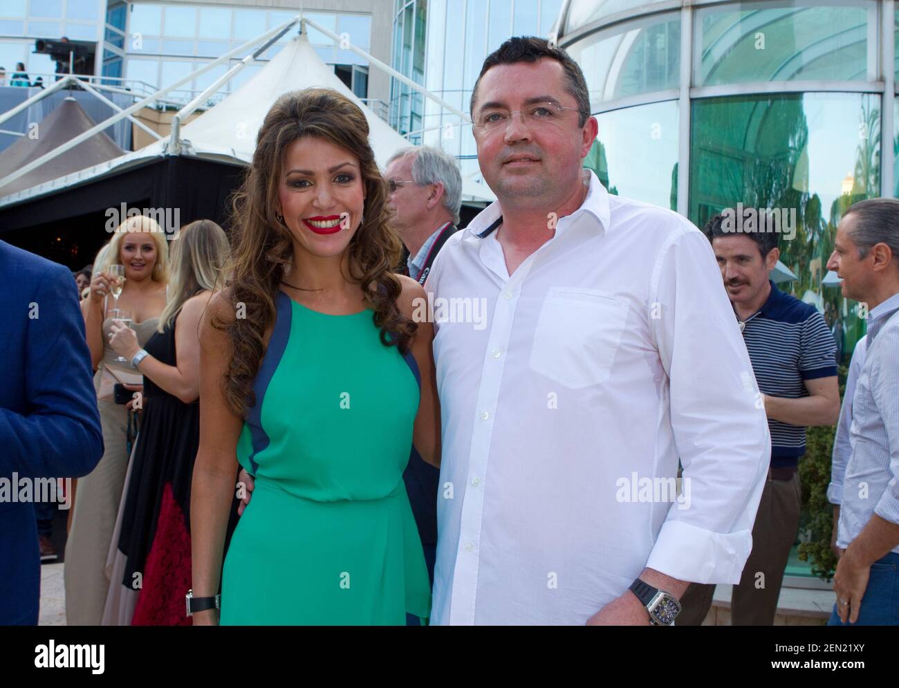 Monaco, Monaco. 26 mai 2017. Monaco, Monte Carlo - 26 mai 2017 : salon Amber Fashion Show Monaco avec Eric Boullier, directeur de course McLaren avec sa femme Tamara. FIA Formula One World Championship, Party, cocktail, Grand Prix | usage dans le monde crédit: dpa/Alamy Live News Banque D'Images