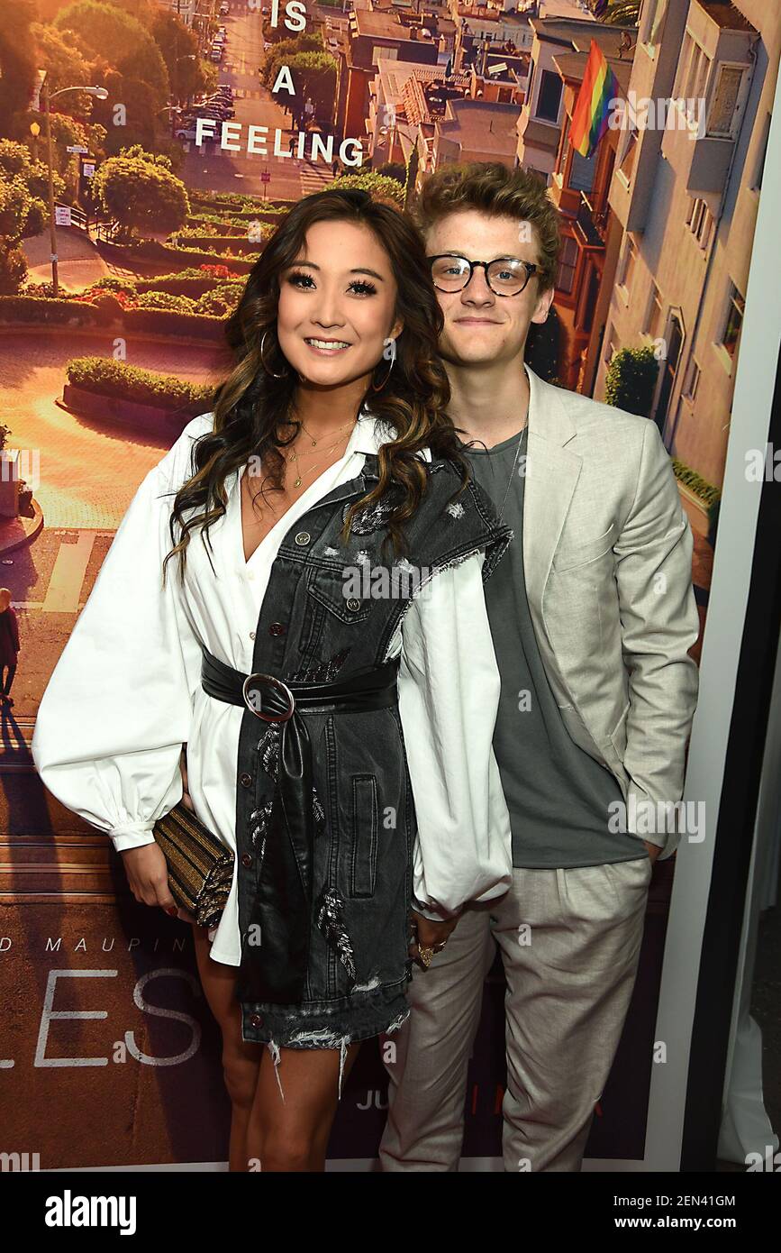 L'acteur Ashley Park et le petit ami Ben Cook assistent à la première d'Armistead Maupins « Tales of the City » à New York le 3 juin 2019 au Metrograph à New York, New York, États-Unis. Le spectacle aura lieu sur netflix.com. Robin Platzer/ Twin Images/ SIPA USA Banque D'Images