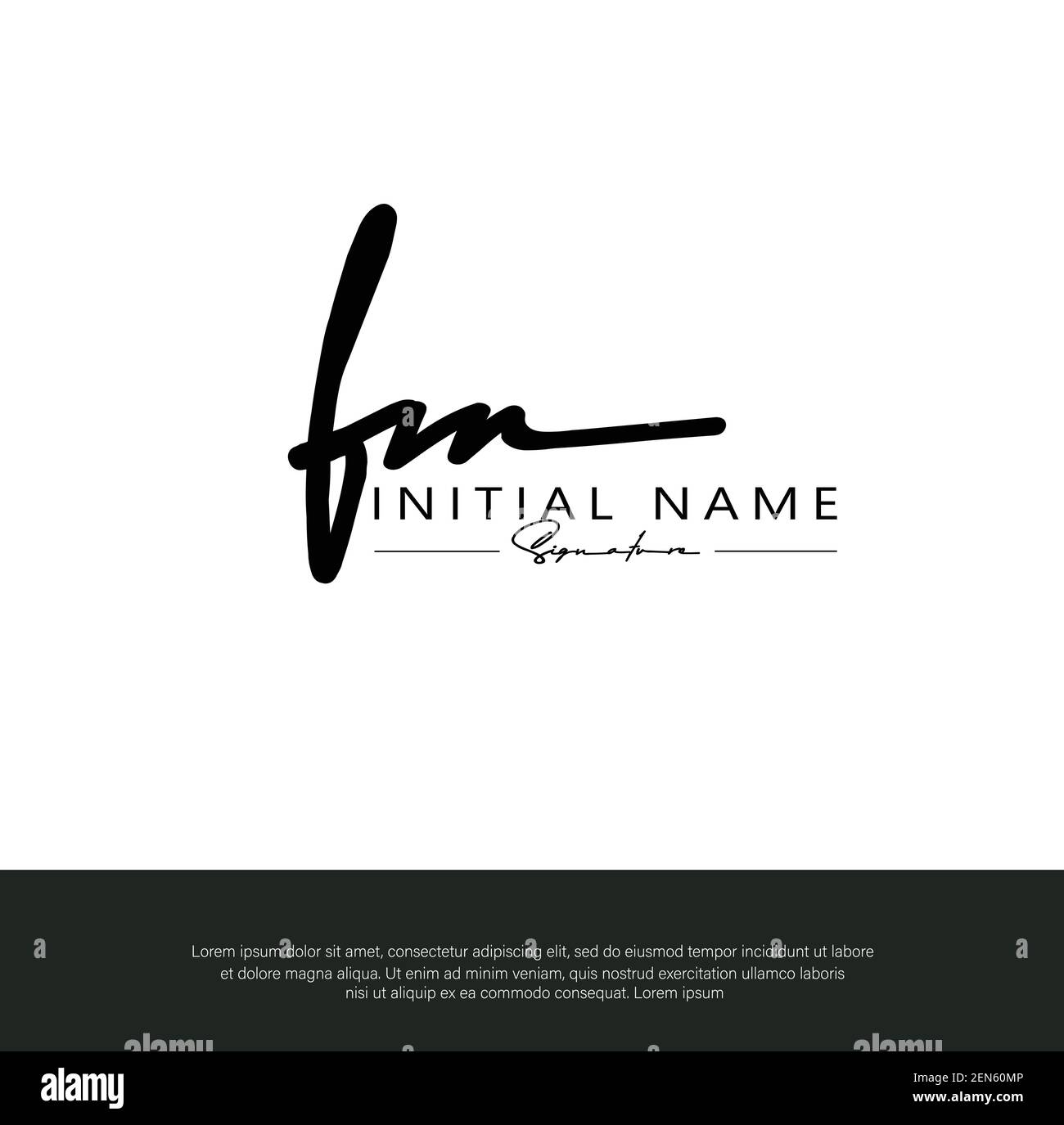 F M FM lettre initiale écriture manuscrite et logo de signature. Logo original du vecteur de beauté .mode, boutique, floral et botanique Illustration de Vecteur