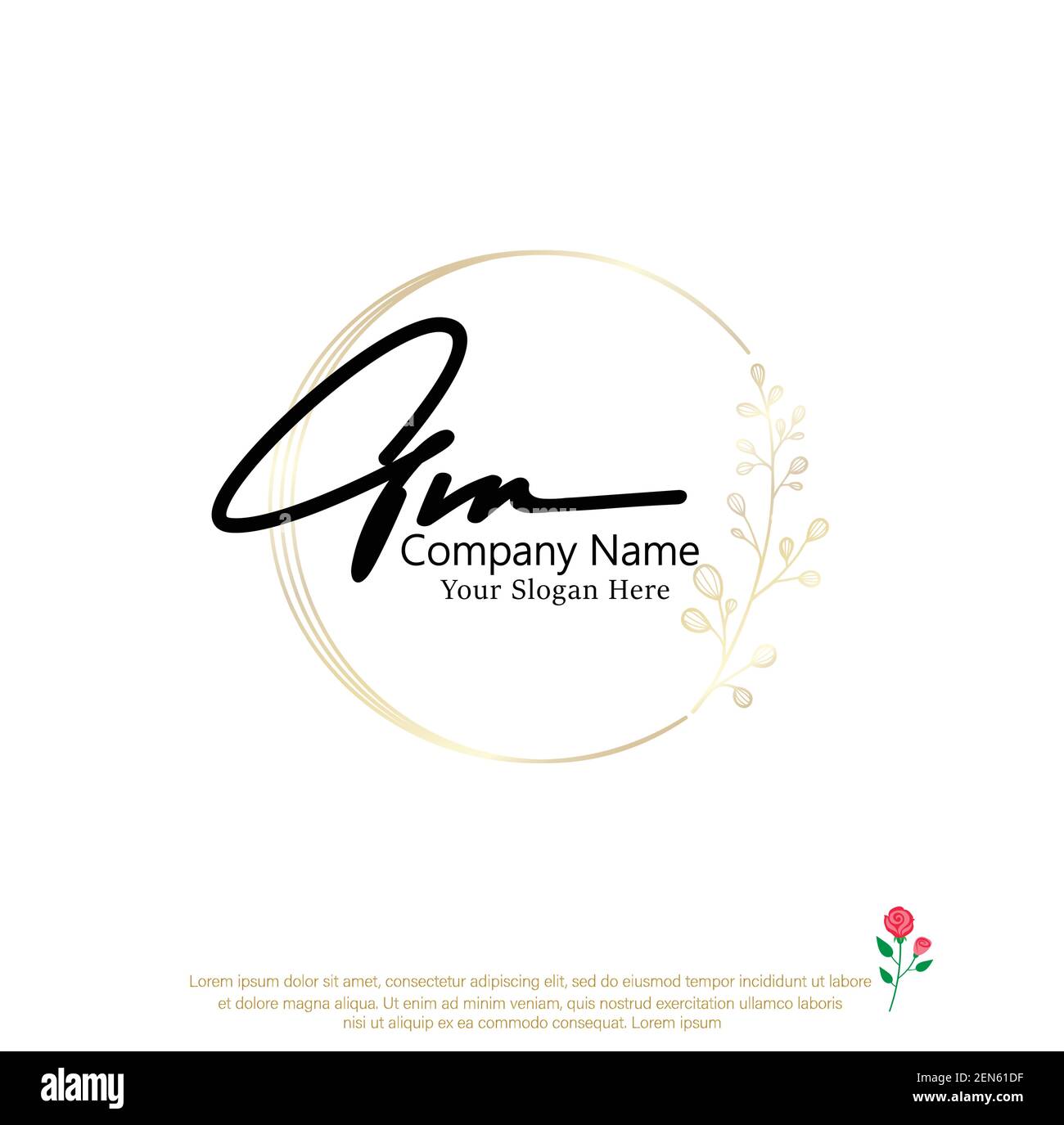 G M lettre GM initiale écriture manuscrite et logo de signature. Logo original du vecteur de beauté .mode, boutique, floral et botanique Illustration de Vecteur