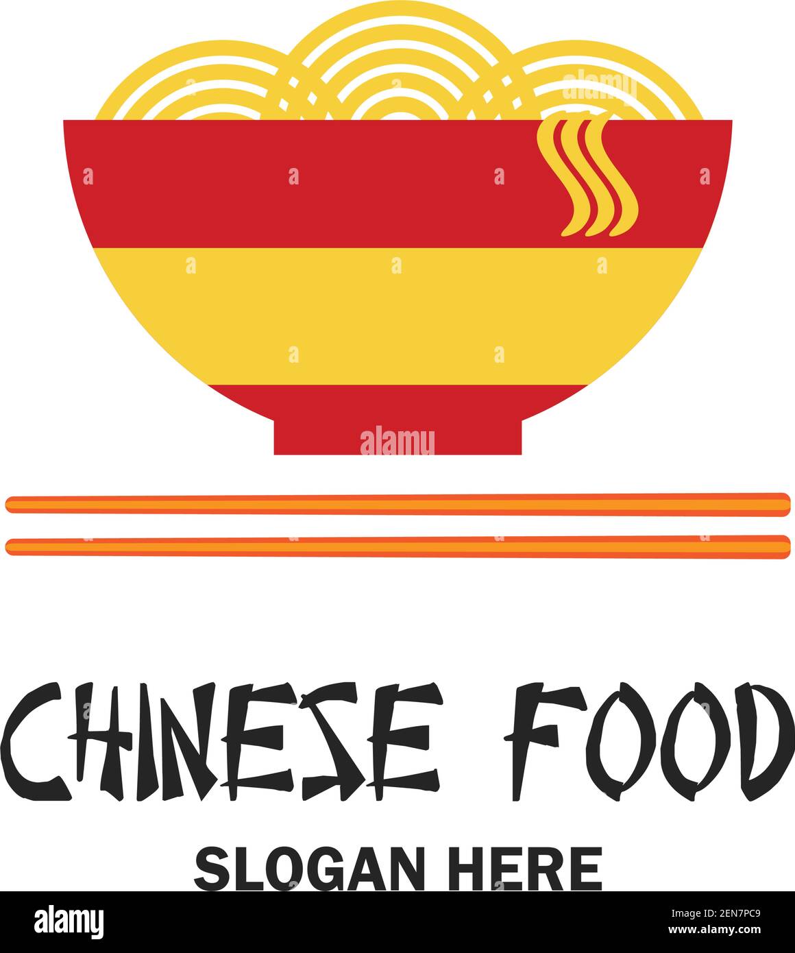 restaurant chinois / logo chinois de la nourriture avec espace de texte pour votre slogan / slogan, illustration vectorielle Illustration de Vecteur