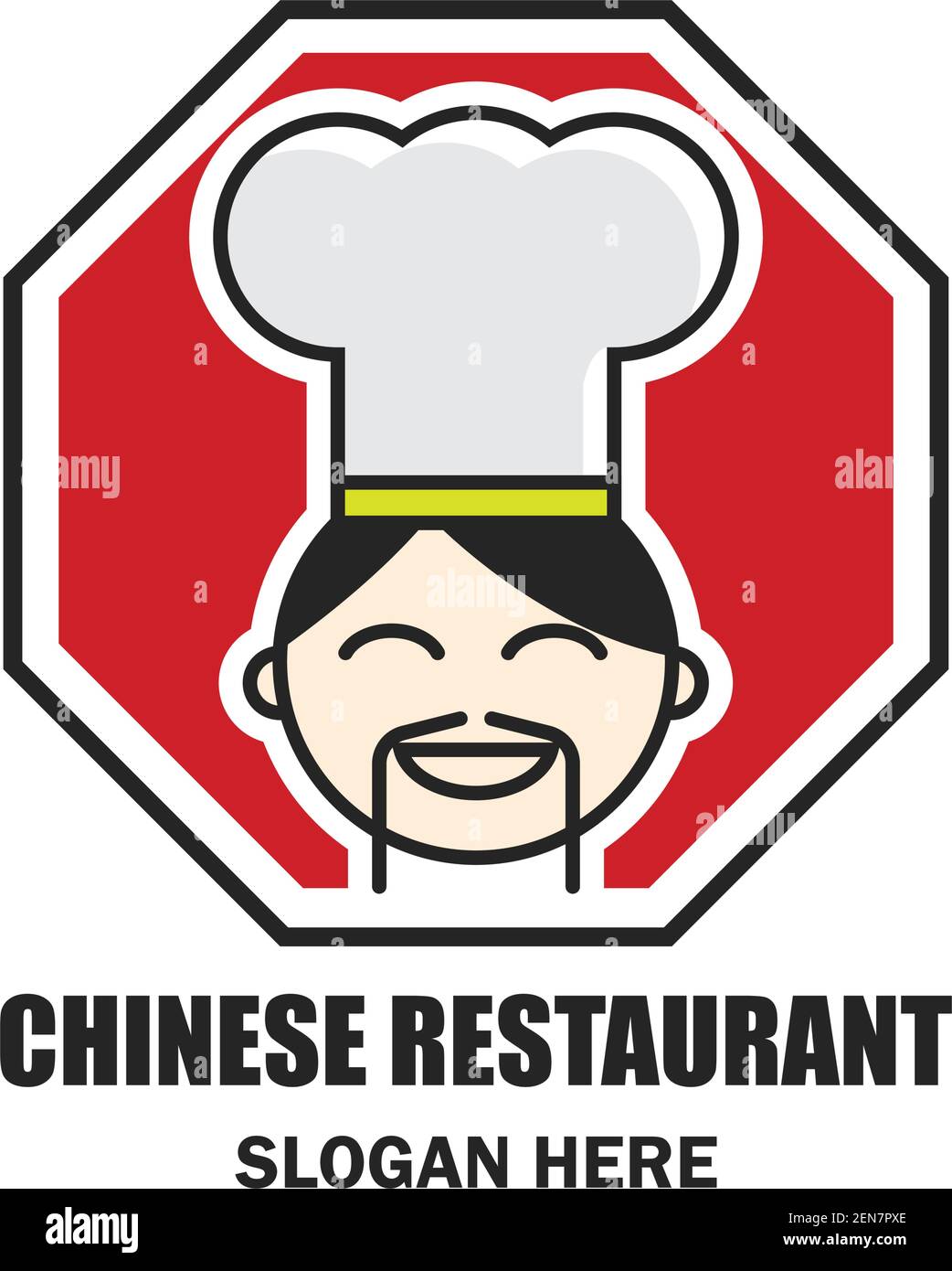 restaurant chinois / logo chinois de la nourriture avec espace de texte pour votre slogan / slogan, illustration vectorielle Illustration de Vecteur