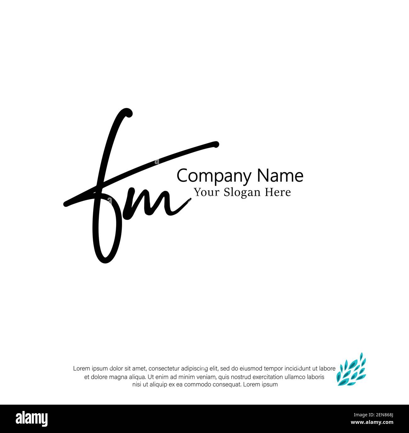 F M FM lettre initiale écriture manuscrite et logo de signature. Logo original du vecteur de beauté .mode, boutique, floral et botanique Illustration de Vecteur