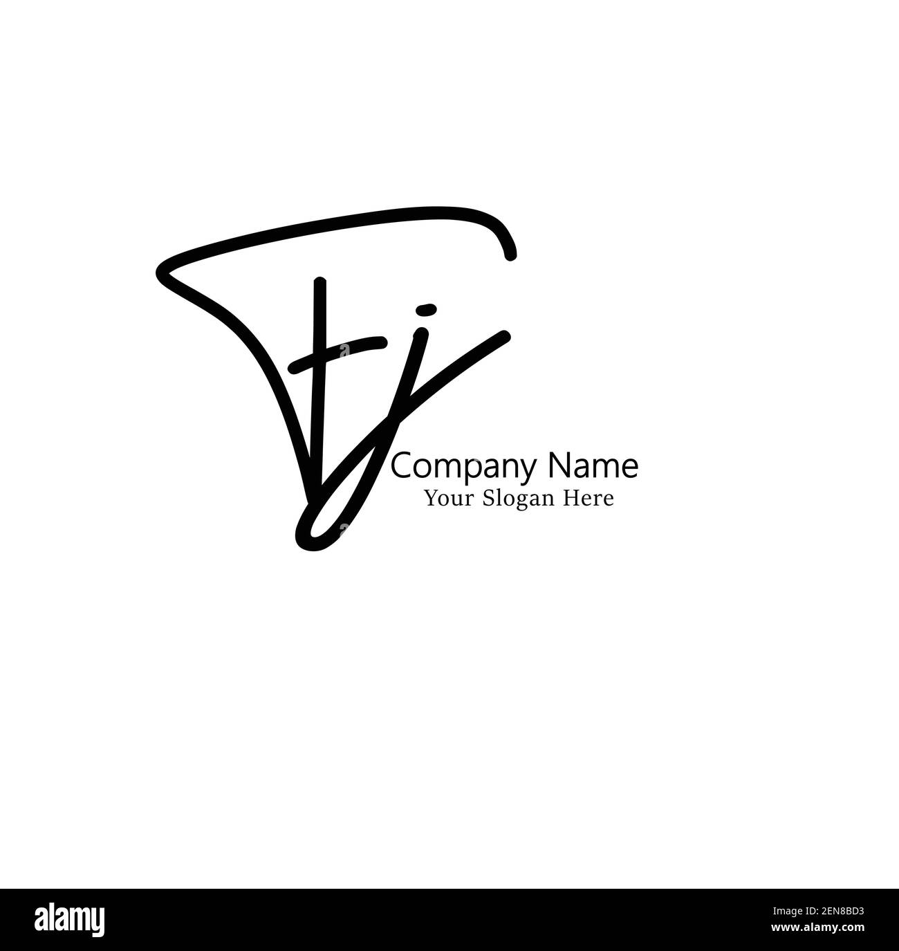 F J FJ lettre initiale écriture manuscrite et logo de signature. Logo original du vecteur de beauté .mode, boutique, floral et botanique Illustration de Vecteur