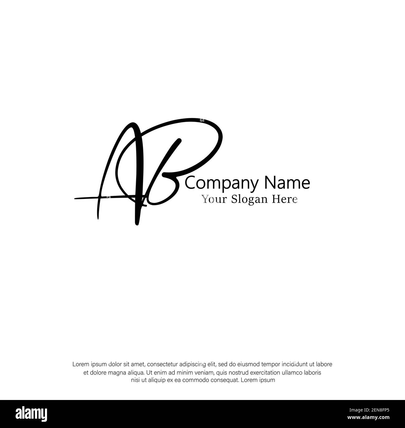 A B AB lettre initiale écriture manuscrite et logo de signature. Logo original du vecteur de beauté .mode, boutique, floral et botanique Illustration de Vecteur