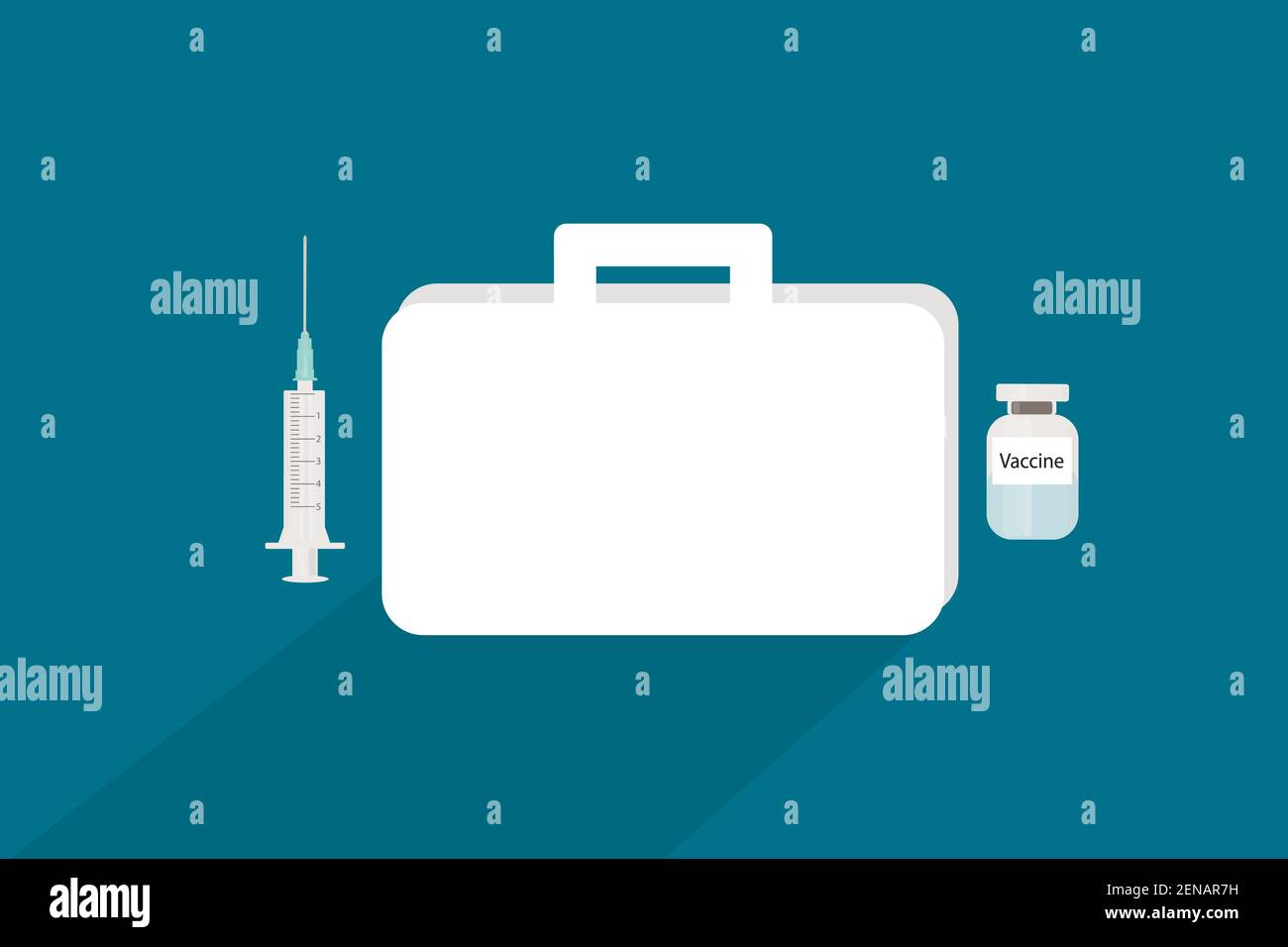 trousse médicale contenant un vaccin contre le virus Illustration de Vecteur
