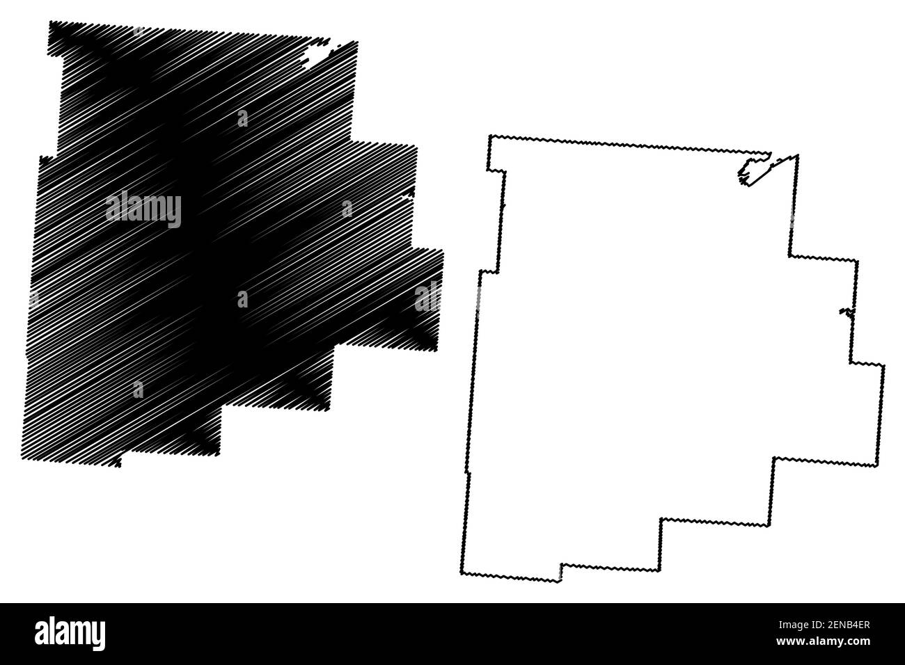 Fairfield County, Ohio State (comté des États-Unis, États-Unis d'Amérique, États-Unis, États-Unis, États-Unis) illustration vectorielle de carte, croquis de griffonnage carte de Fairfield Illustration de Vecteur