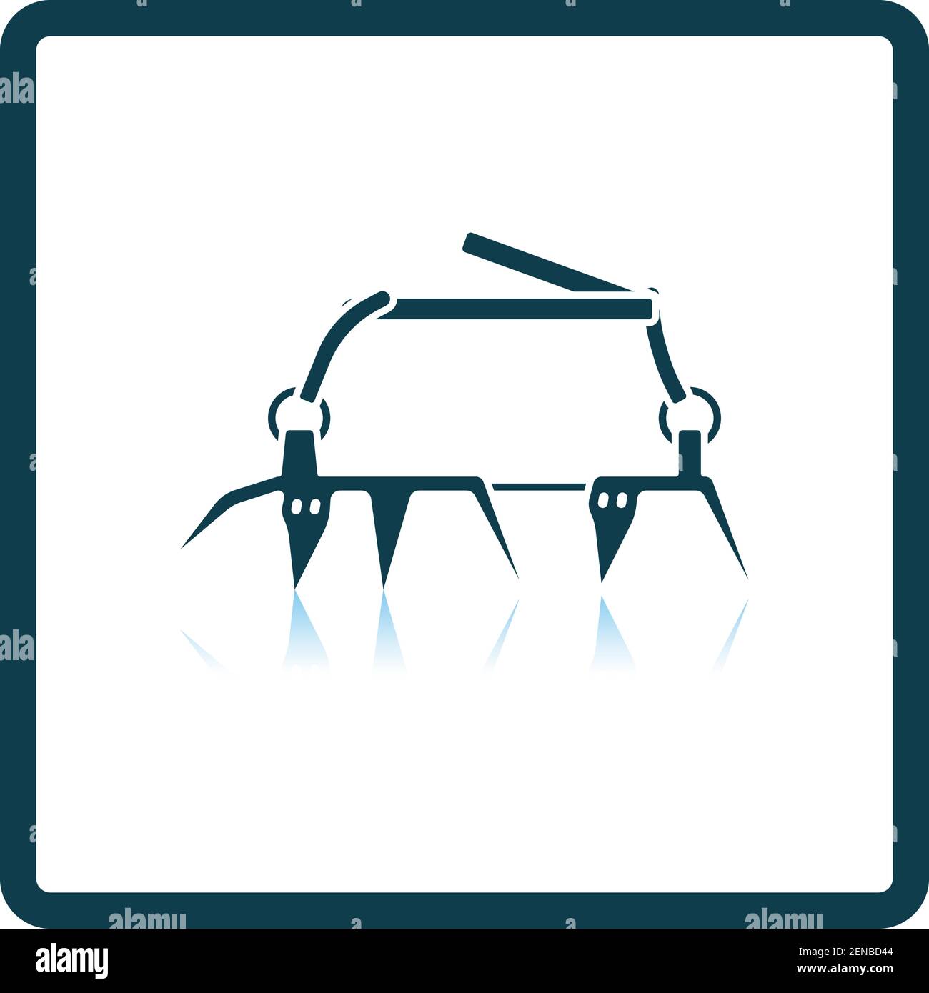 Icône de l'alpiniste Crampon. Conception à réflexion d'ombre carrée. Illustration vectorielle. Illustration de Vecteur