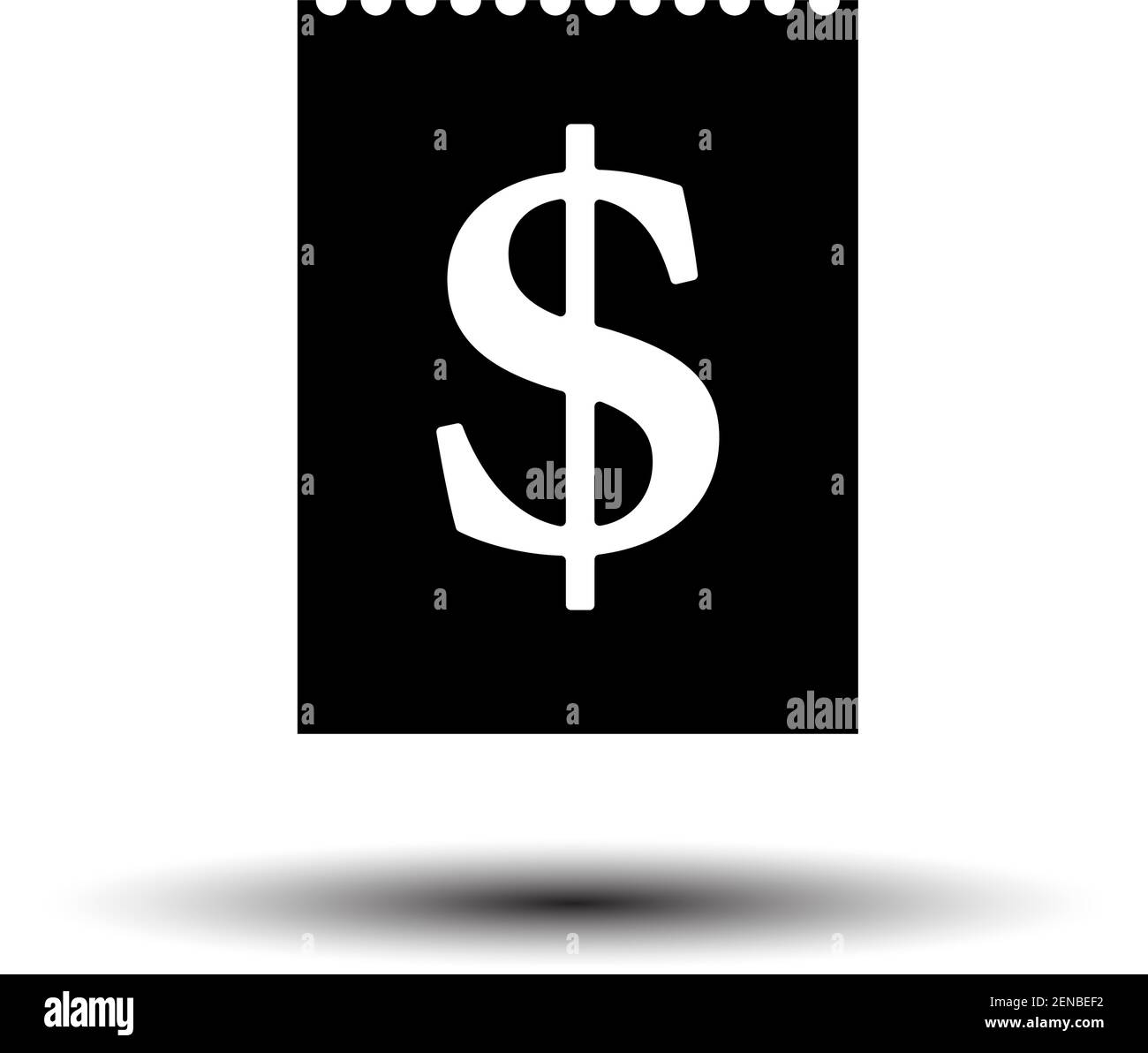 Icône de calendrier dollar. Noir sur fond blanc avec ombre ...