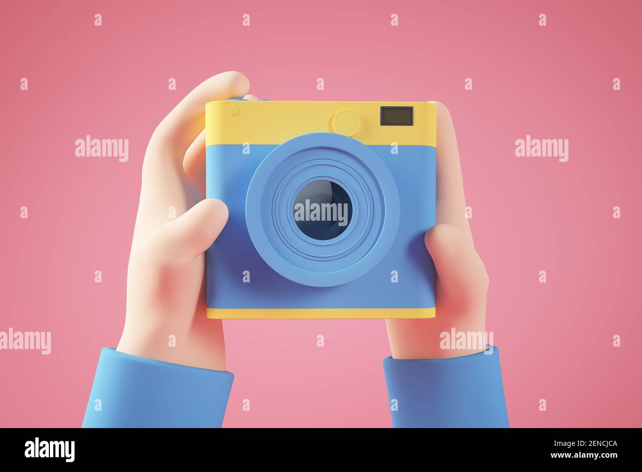 Concept de selfie de photo de rendu 3d minimal Banque D'Images