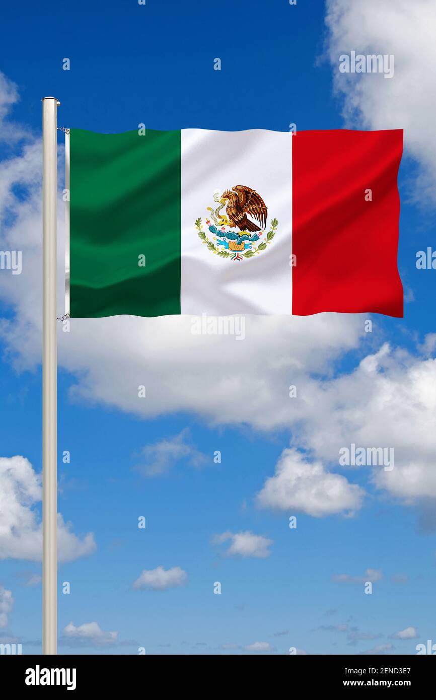 Die Flagge von Mexiko, Mexique, pays de la Nordamerika, Banque D'Images